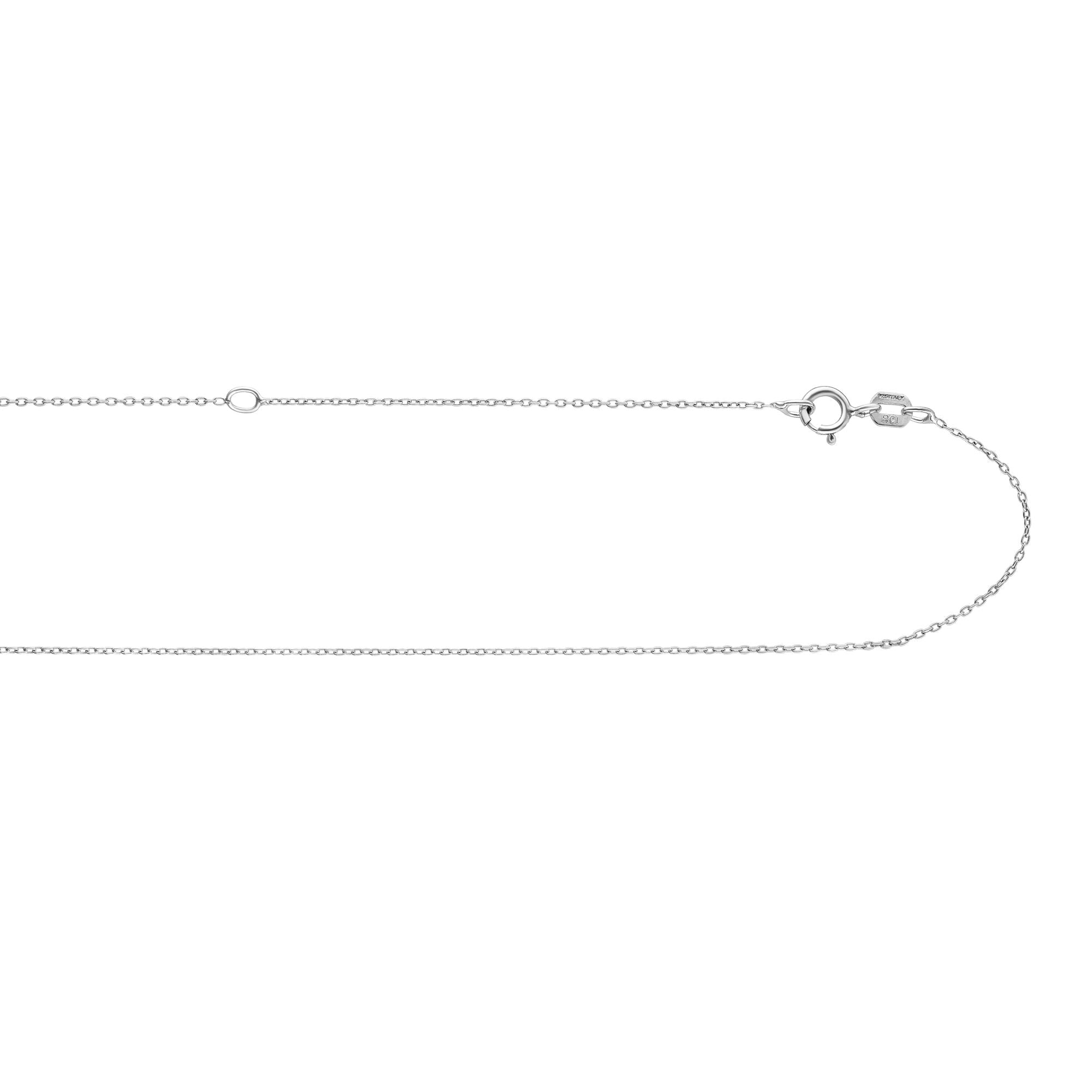 Sterling Silver .85mm Extendable Cable 18" Chain with Lobster Clasp