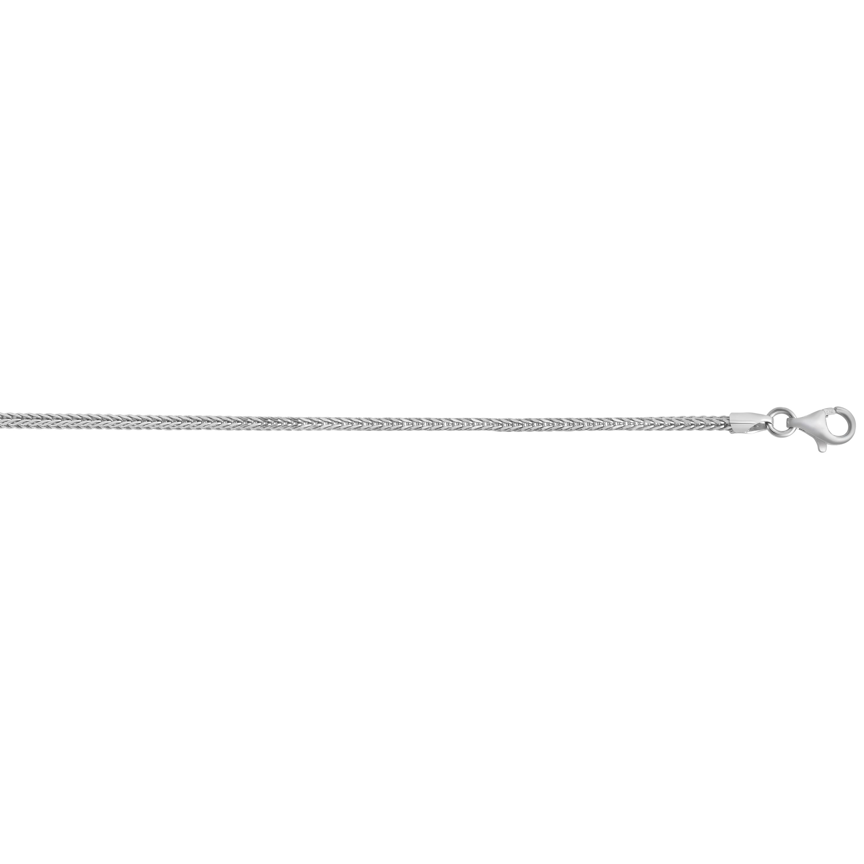 Sterling Silver 1.7mm Diamond Cut Foxtail 20" Chain with Lobster Clasp