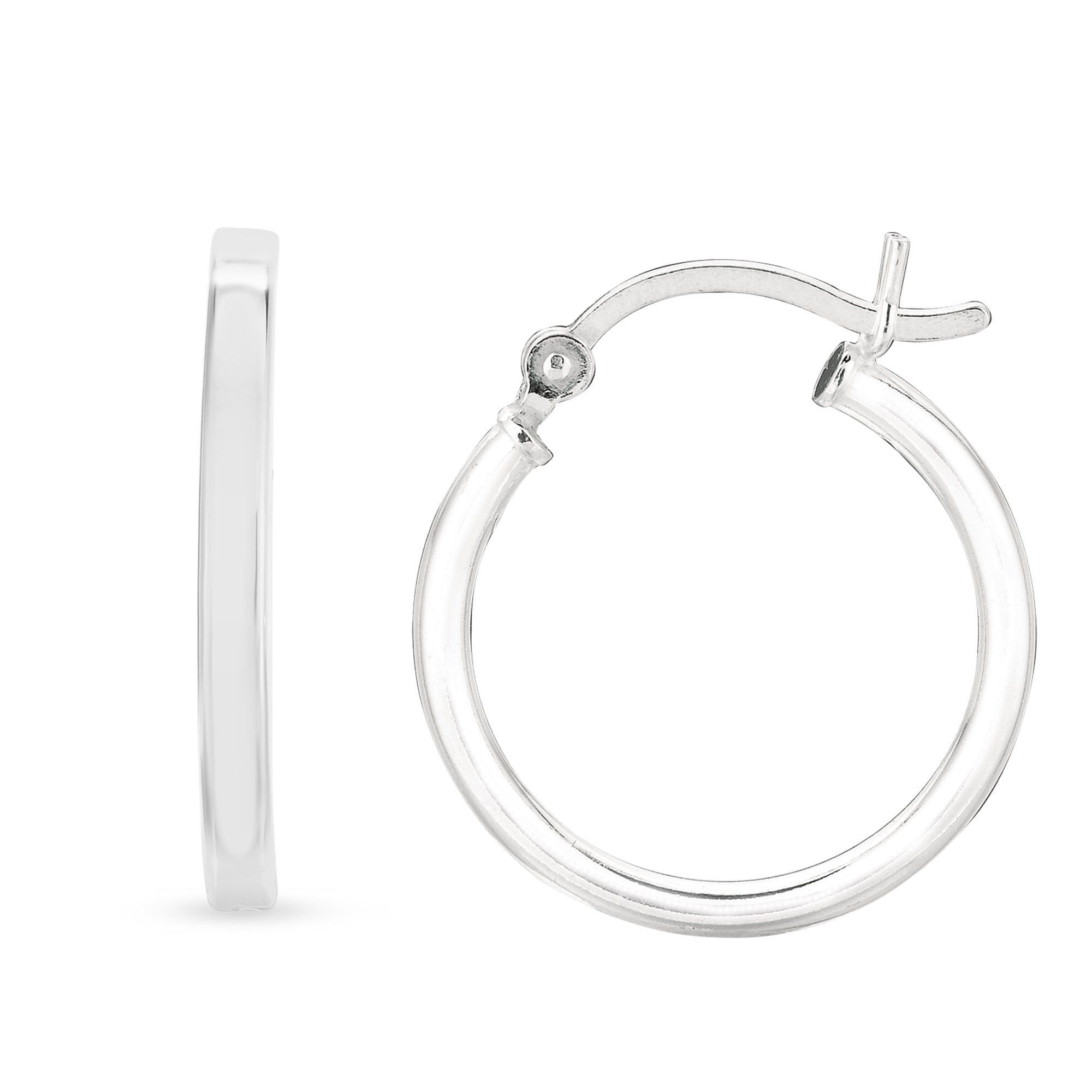 Sterling Silver 2x15mm Hoop Earring