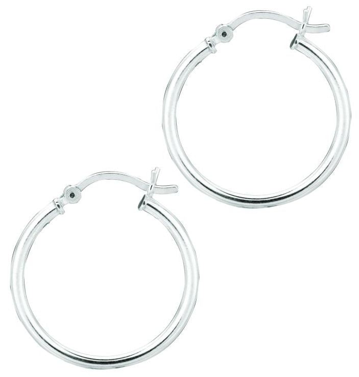 Sterling Silver 2x20mm Hoop Earring