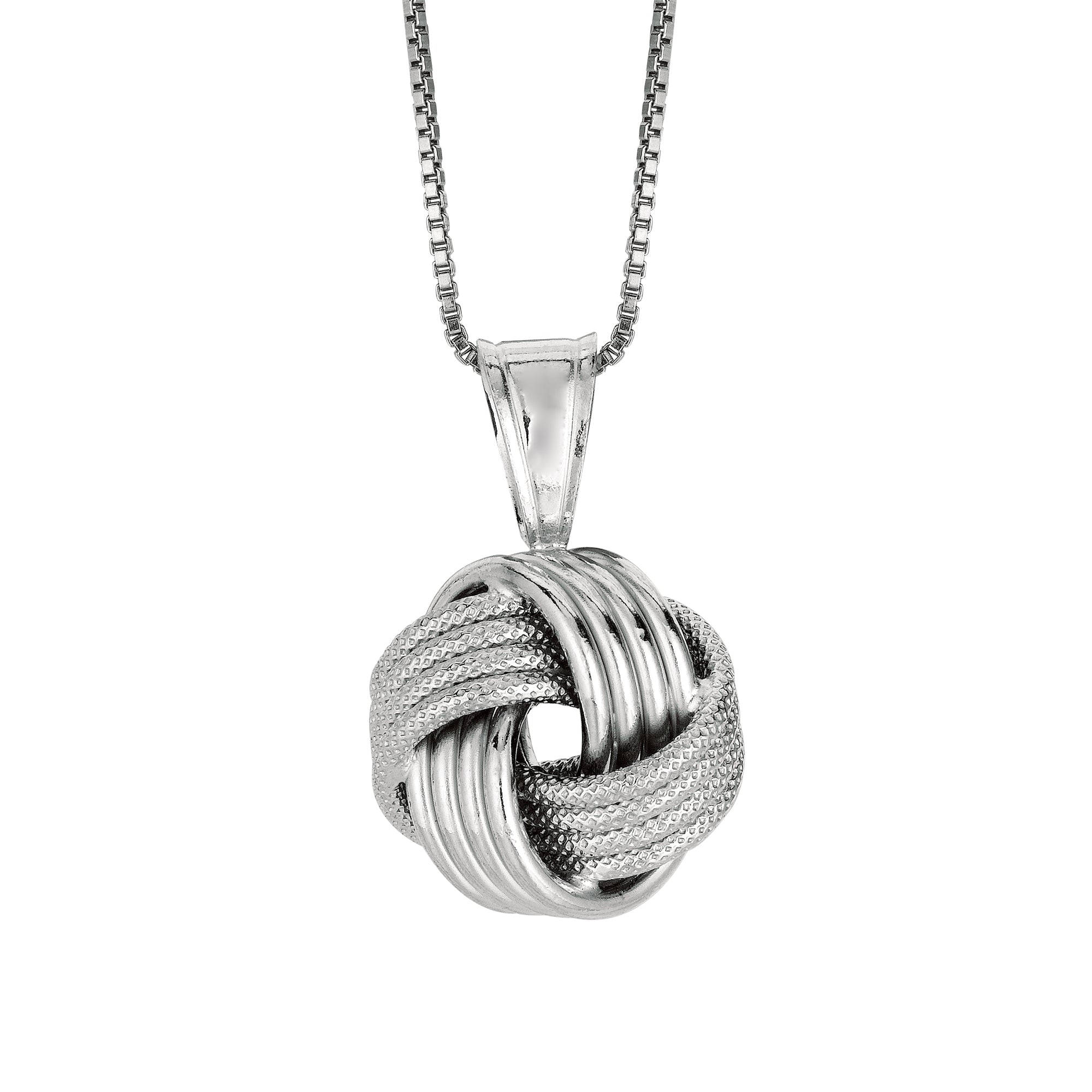 Sterling Silver Multirow Love Knot 18" Necklace