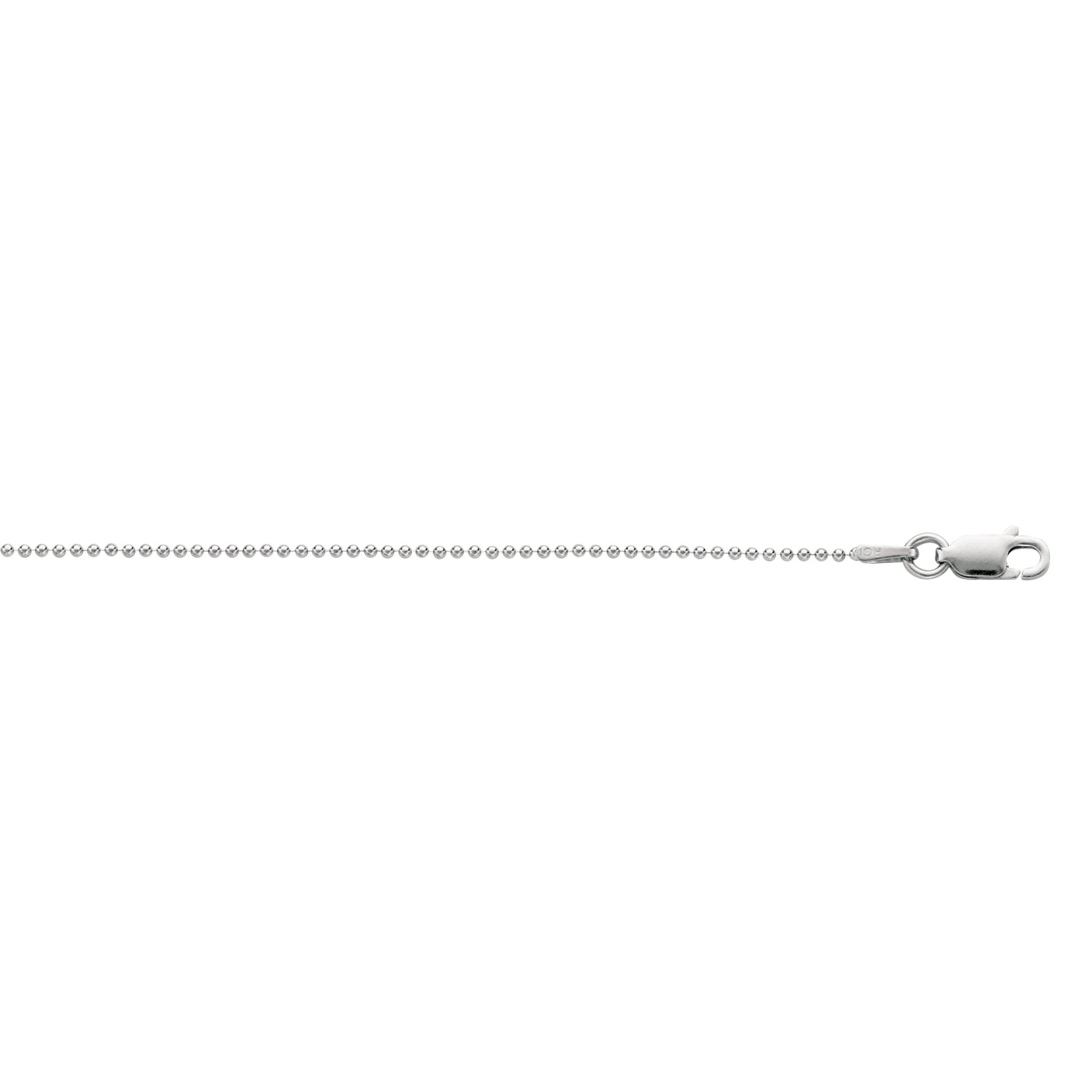 Sterling Silver 1.2mm Bead 24" Chain with Lobster Clasp