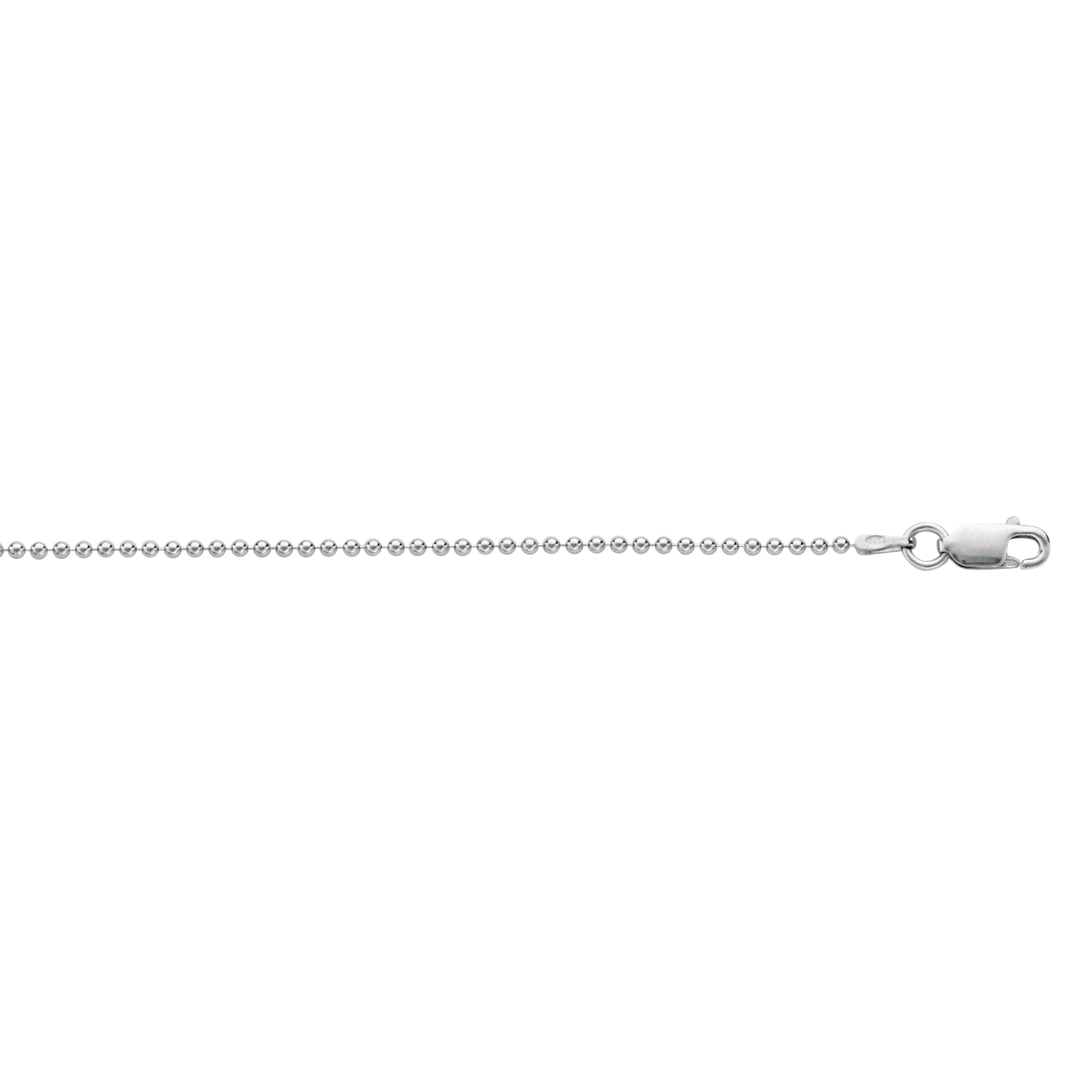 Sterling Silver 1.5mm Bead 24" Chain with Lobster Clasp