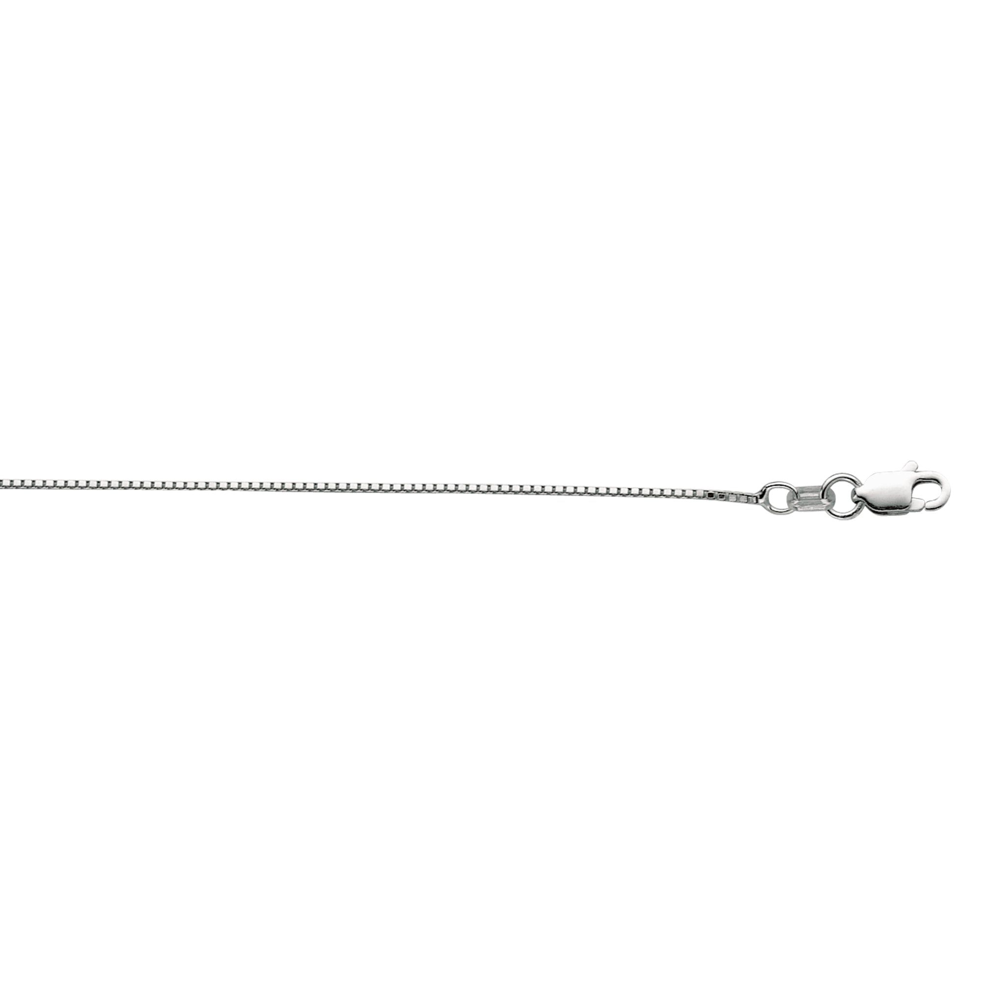 Sterling Silver 0.9mm Classic Box 24" Chain with Lobster Clasp