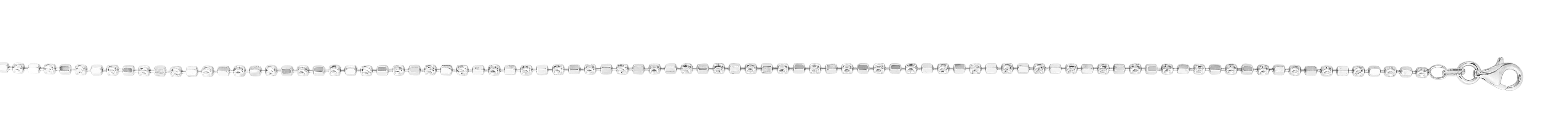 Sterling Silver 2mm Bead & Bar 30" Chain with Lobster Clasp