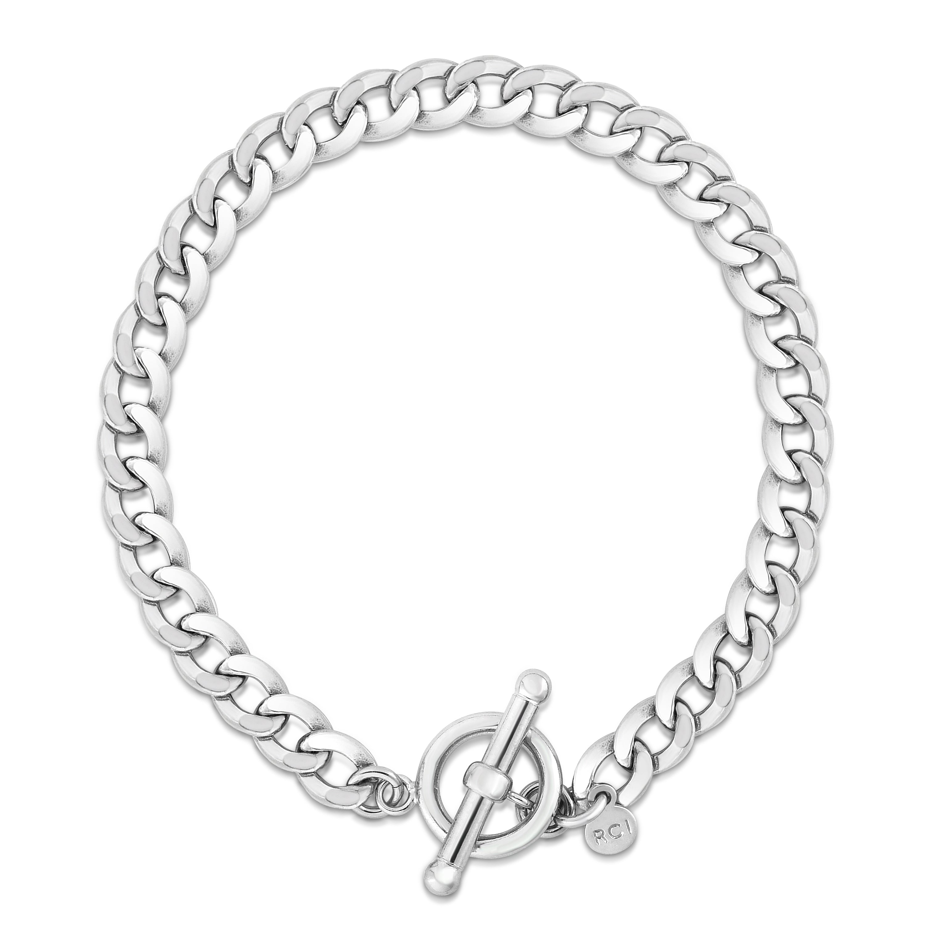 Sterling Silver La Gourmette Toggle 7" Bracelet