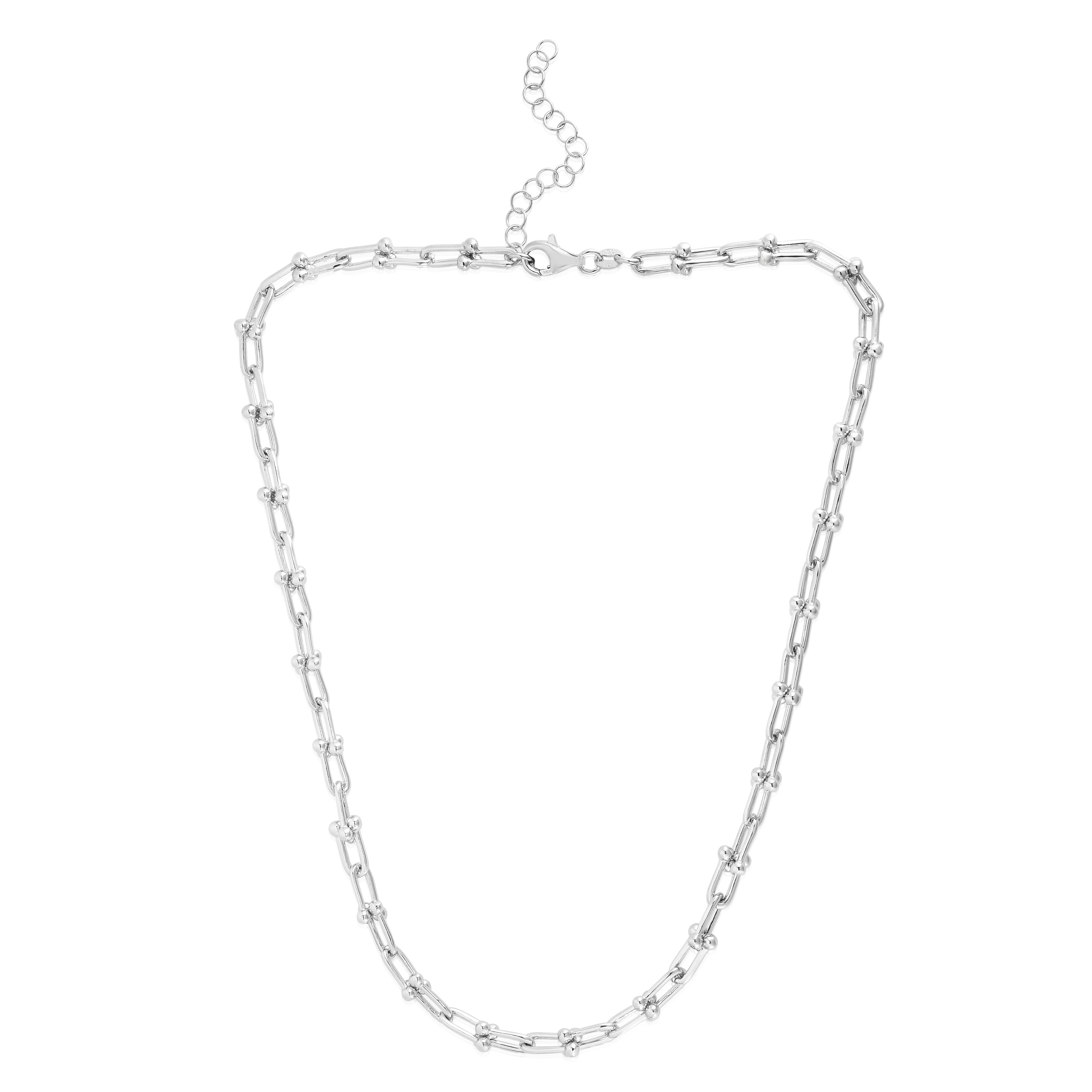 Sterling Silver Polished 6mm Jax Link 18" Chain Necklace with Lobster Clasp