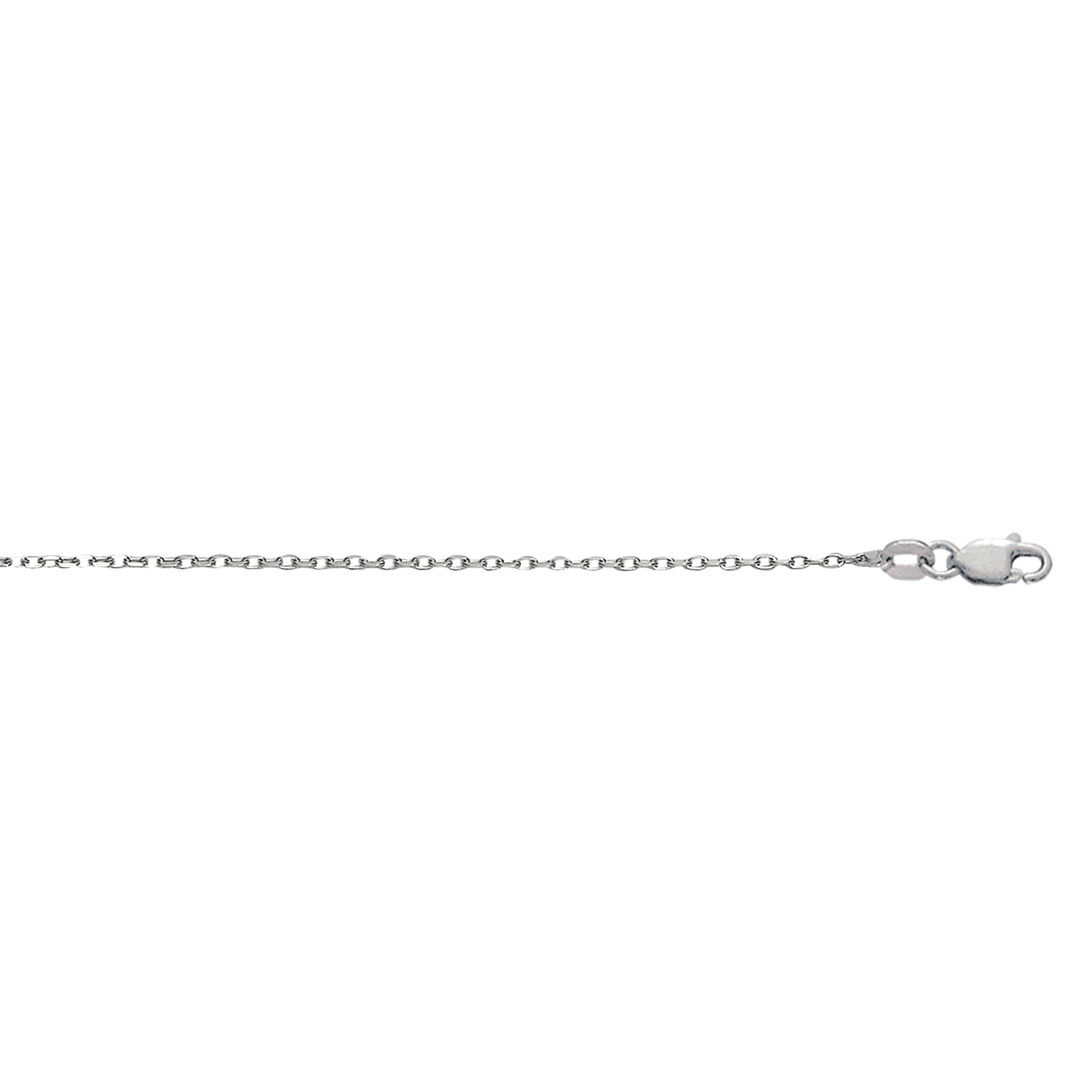 Sterling Silver 0.8mm Diamond Cut Cable 20" Chain with Lobster Clasp