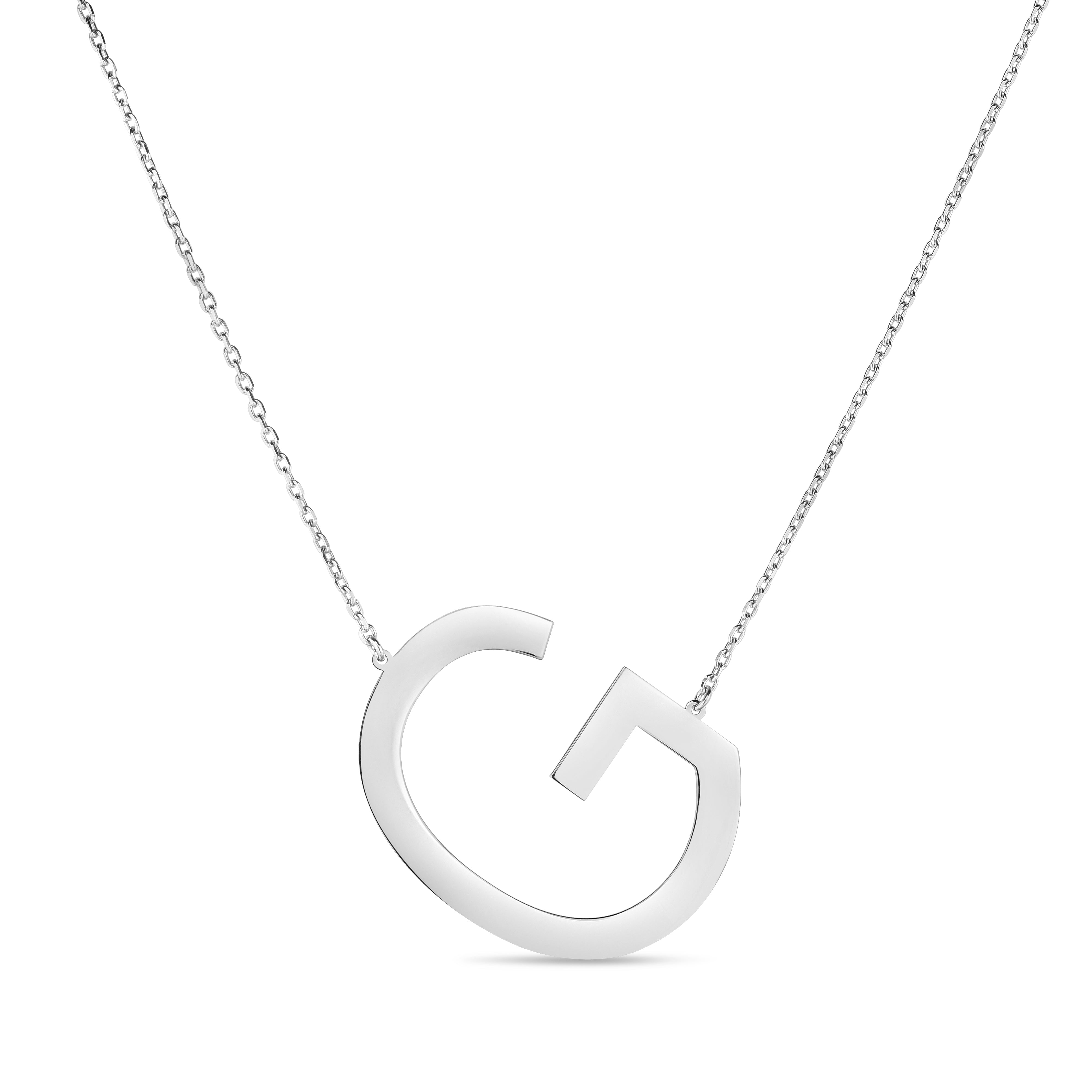 Silver 18" G Letter Necklace with Lobster Clasp. Adjustable to 16".