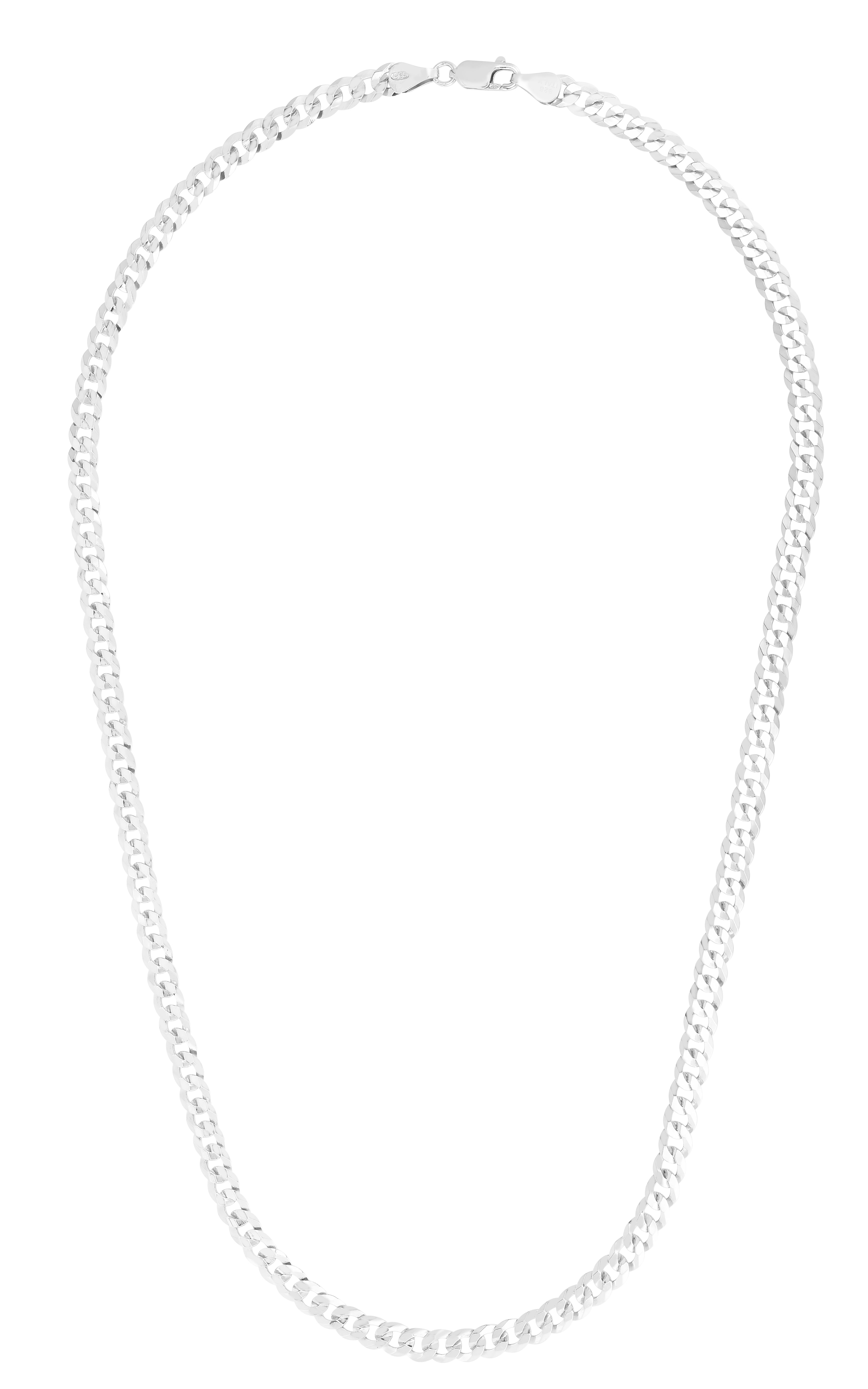 Sterling Silver 5.5mm Comfort Curb 30" Chain with Lobster Clasp