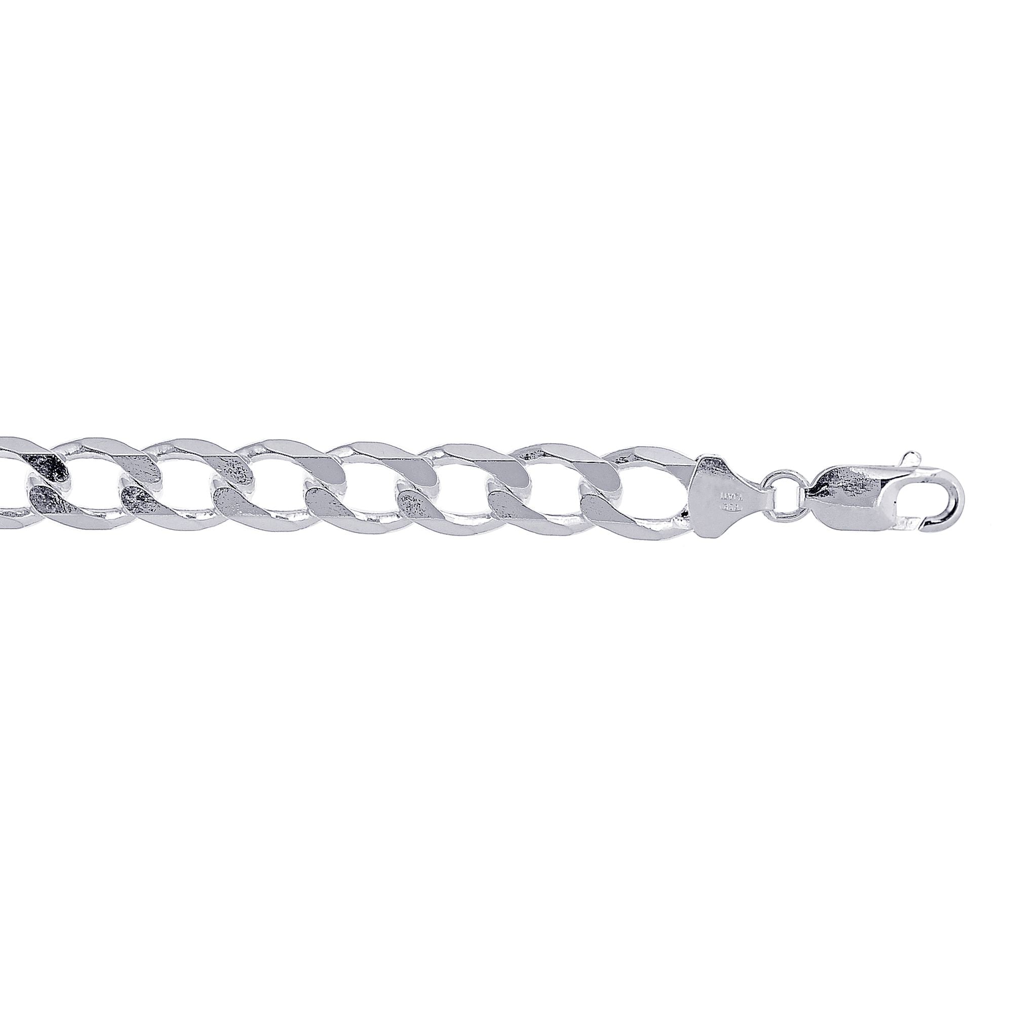 Sterling Silver 9.5mm Comfort Curb 24" Chain with Lobster Clasp