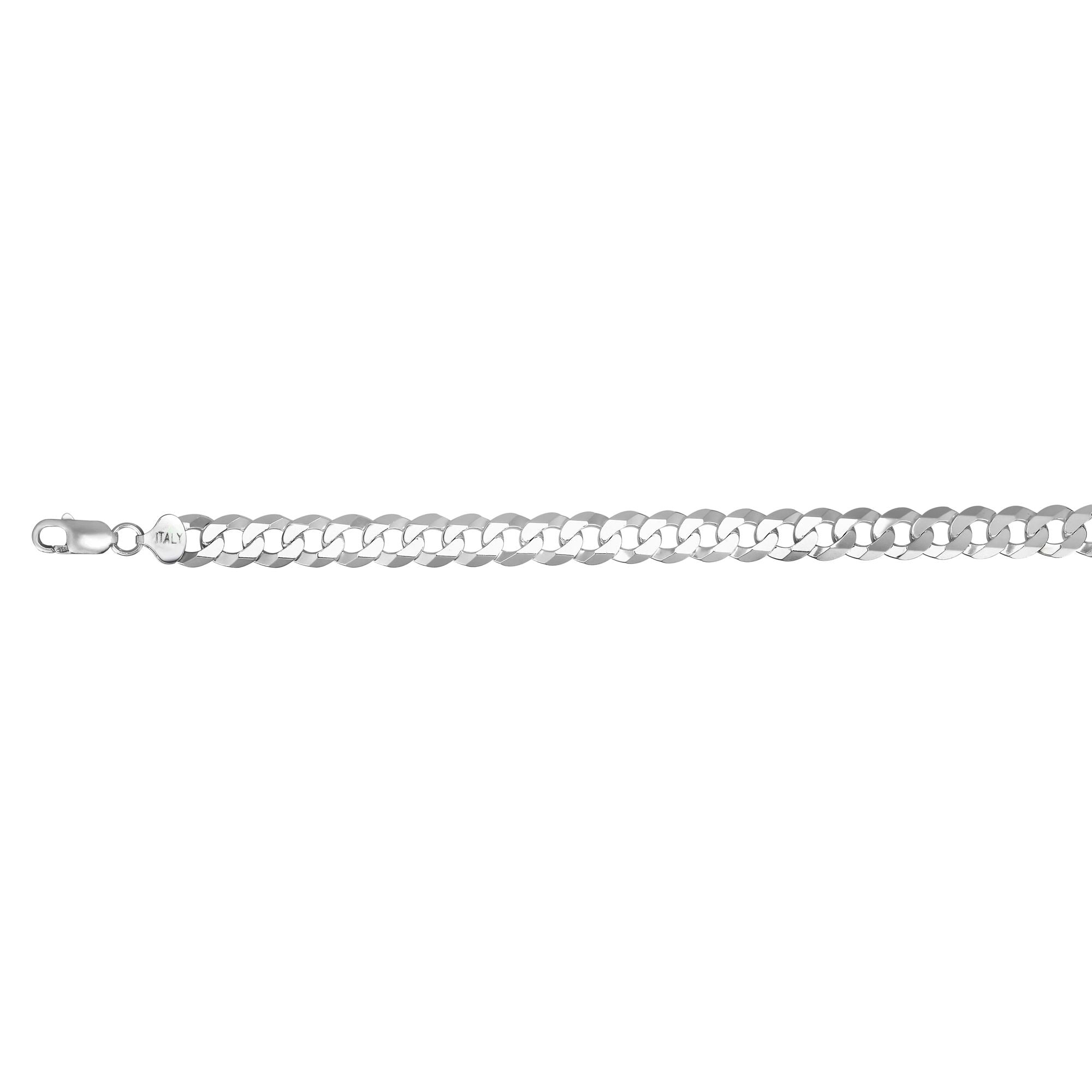 Sterling Silver 10.2mm Comfort Curb 24" Chain with Lobster Clasp