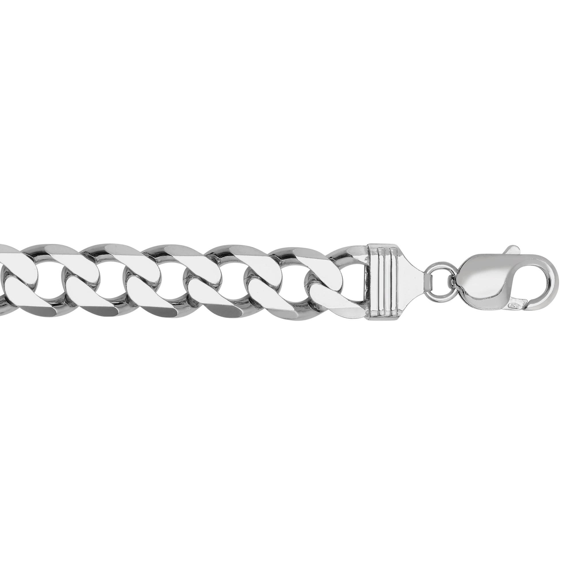 Sterling Silver 11.6mm Comfort Curb 24" Chain with Lobster Clasp