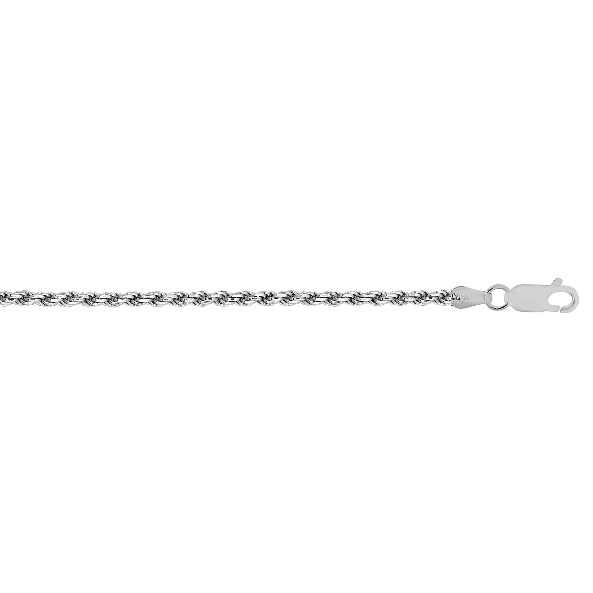 Sterling Silver 1.25mm Rope 20" Chain with Lobster Clasp