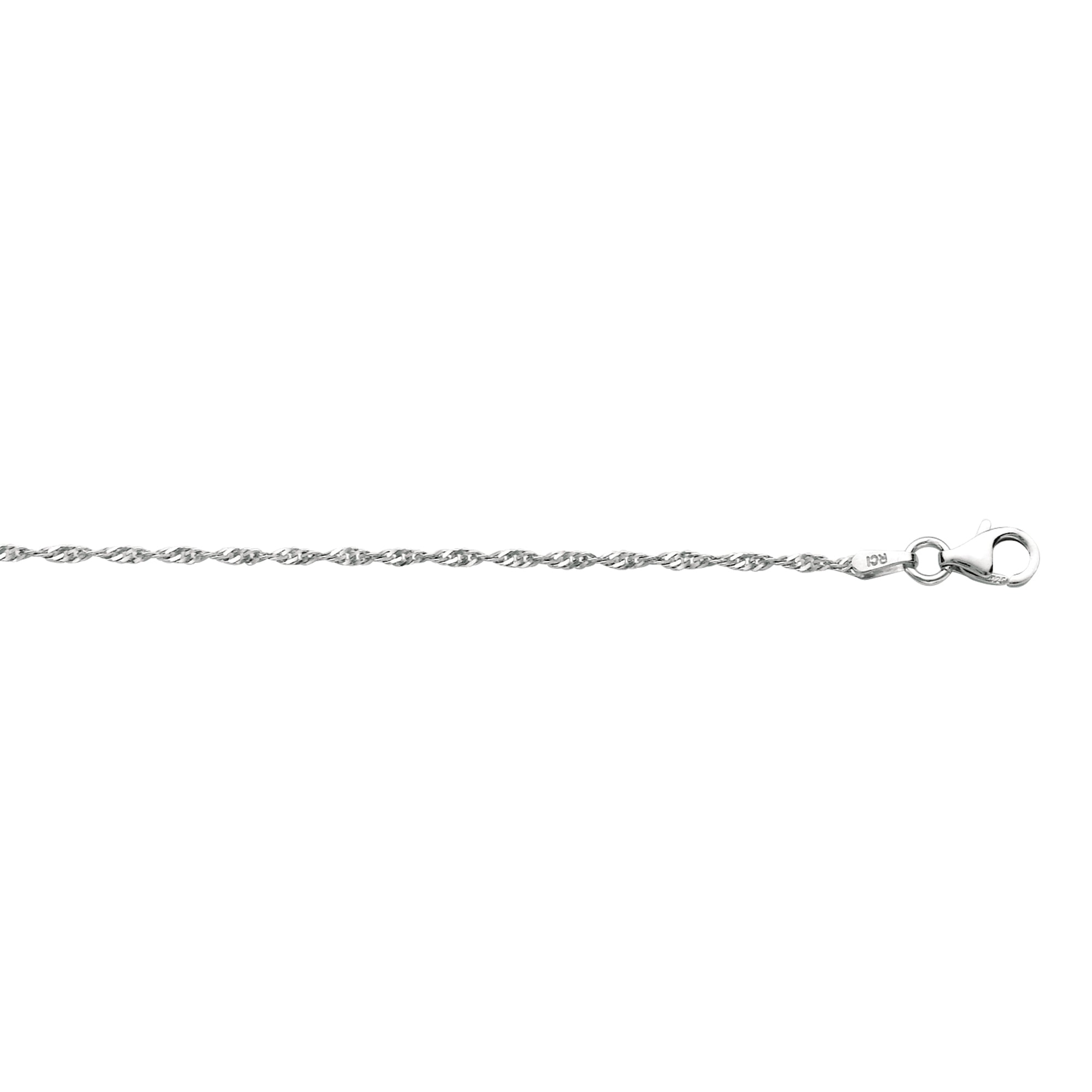 Silver 1.5mm Singapore 20" Chain with Lobster Lock