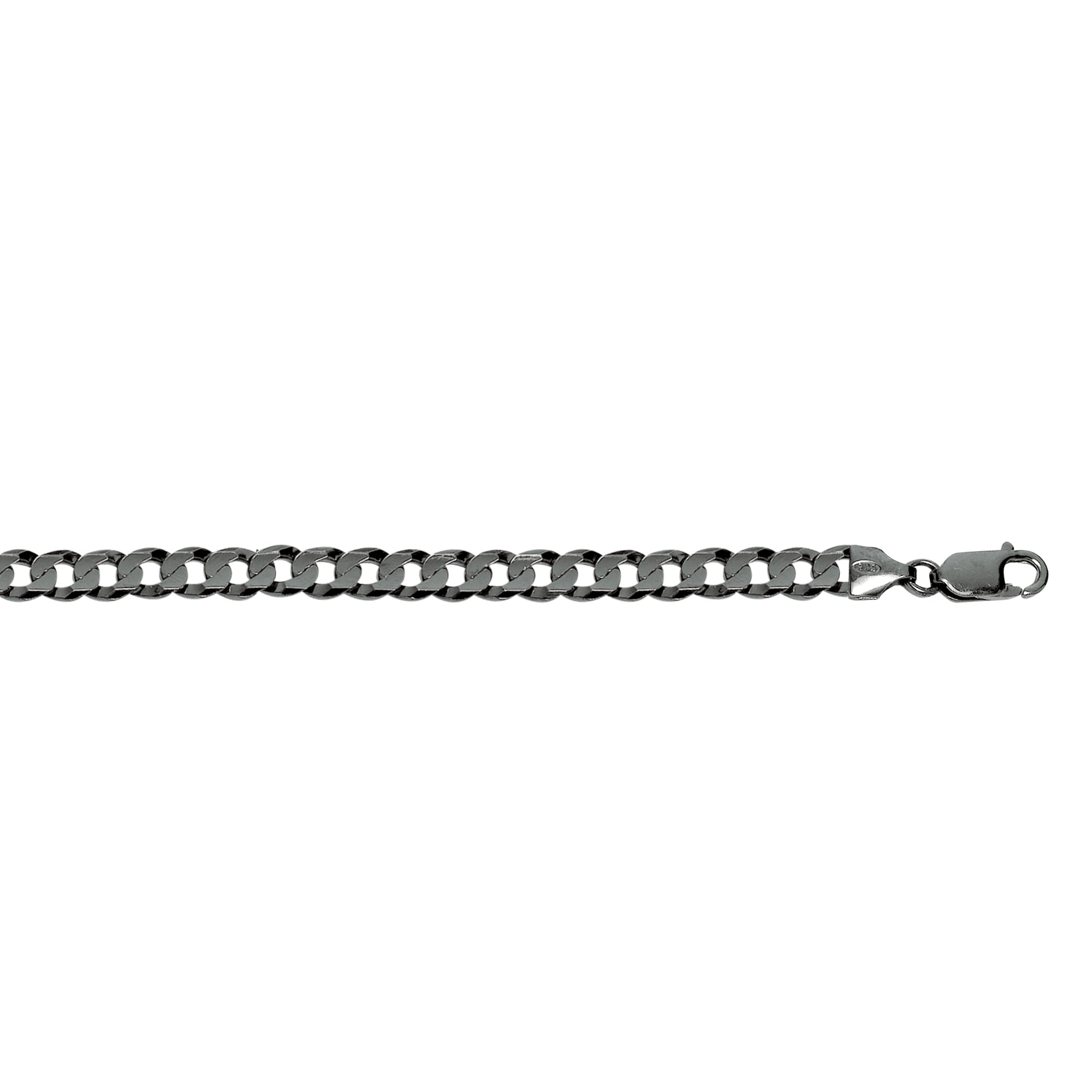 Sterling Silver 6.40mm Comfort Curb 22" Chain with Lobster Clasp