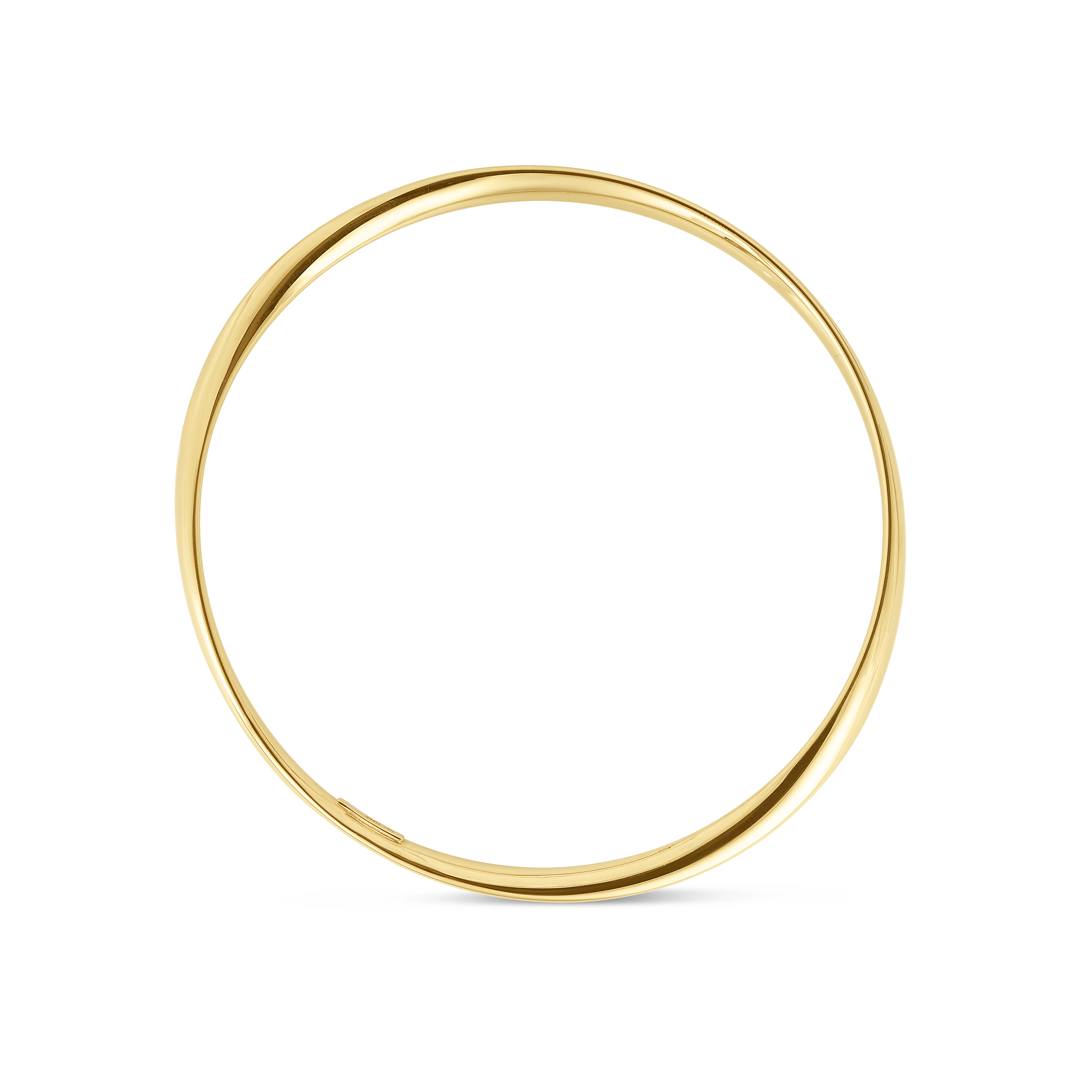 Silver (14k Yellow Gold Plated) Polished Slip on Bangle