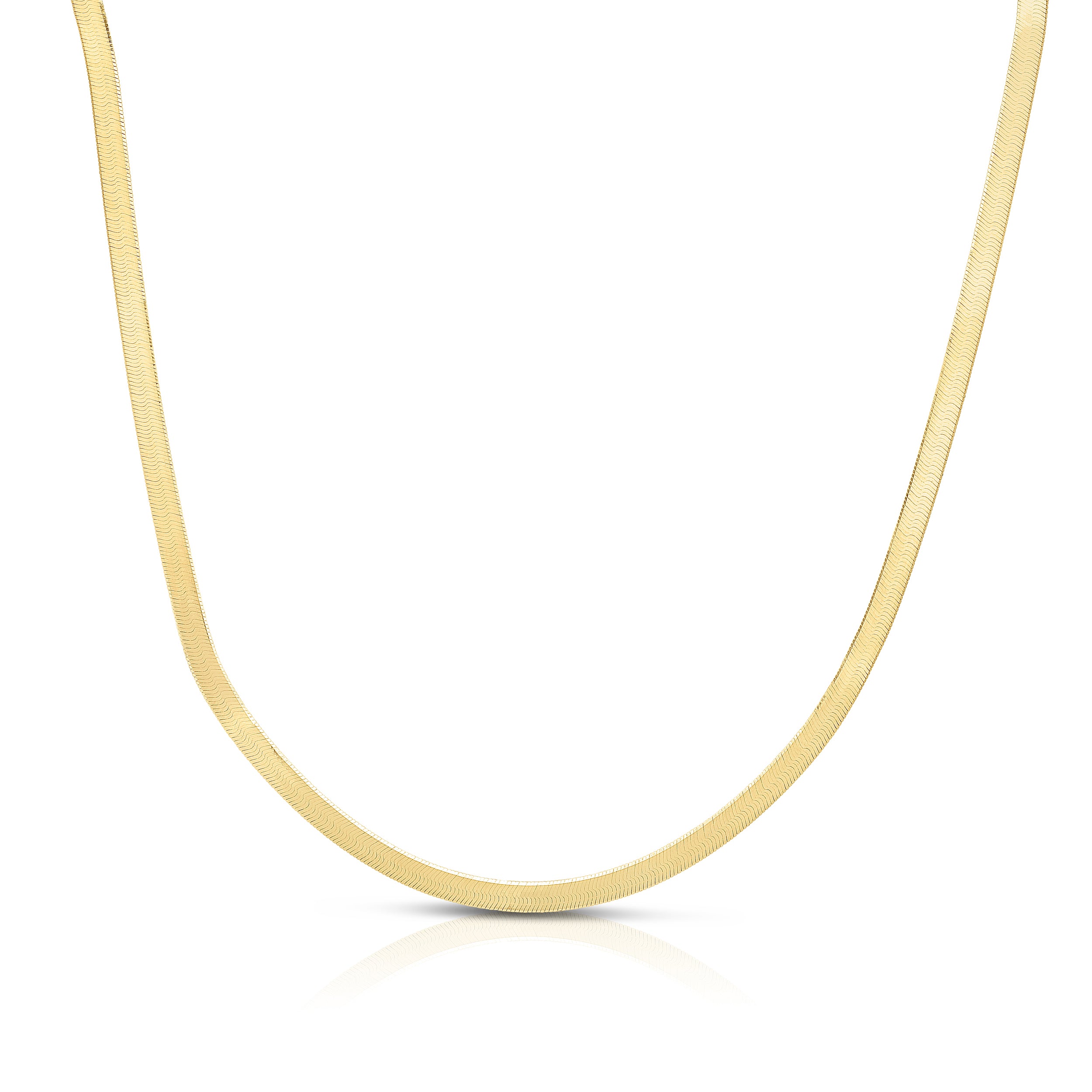 Silver (14k Yellow Gold Plated) 20" 2.7mm Imperial Herringbone Chain Necklace with Lobster Clasp.