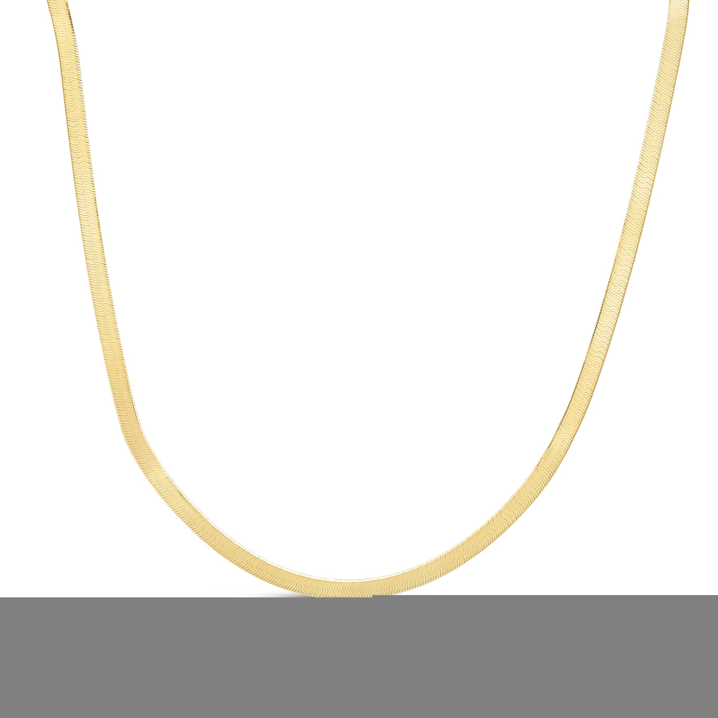 Silver (14k Yellow Gold Plated) 20" 3.4mm Imperial Herringbone Chain Necklace with Lobster Clasp.