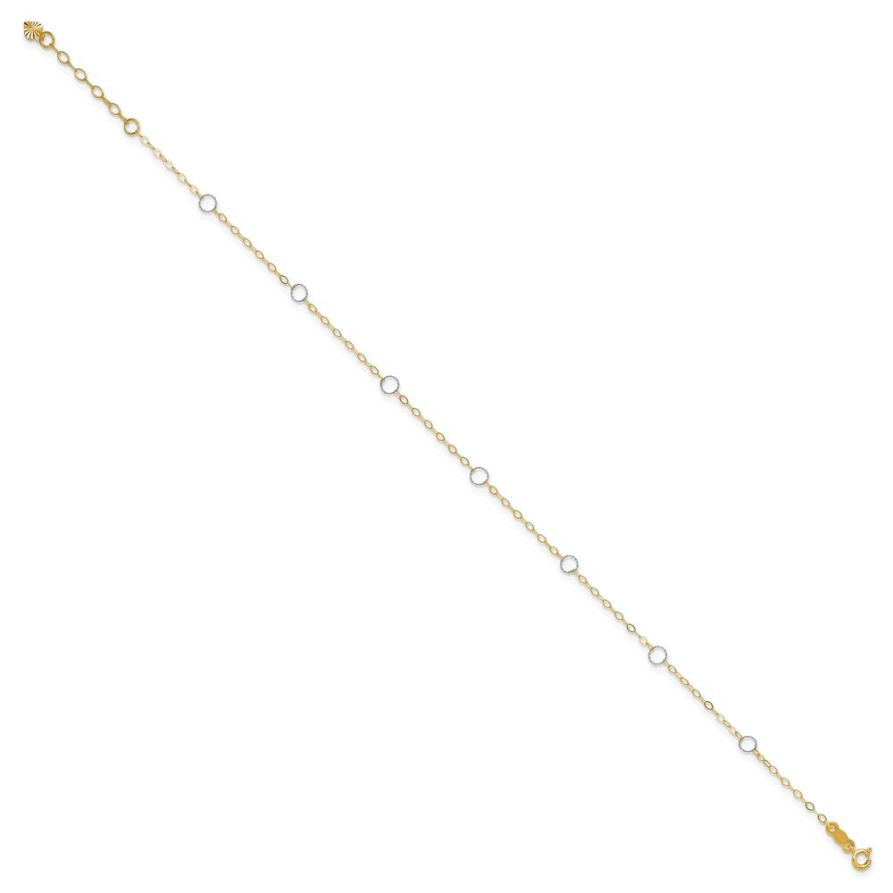 14k Two-Tone Circle 9in Plus 1in ext  Anklet