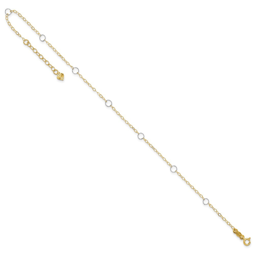 14k Two-Tone Circle 9in Plus 1in ext  Anklet