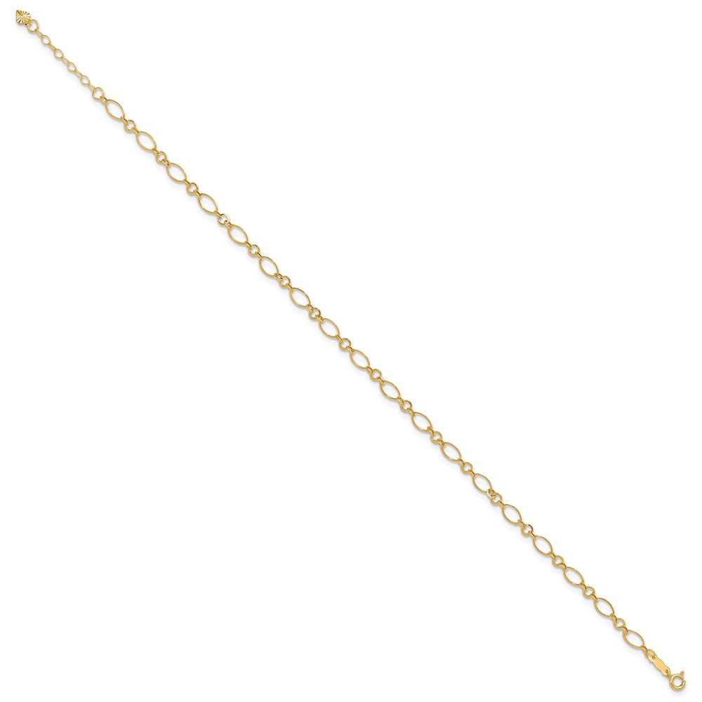 14k Fancy Link 9in with 1in ext Anklet