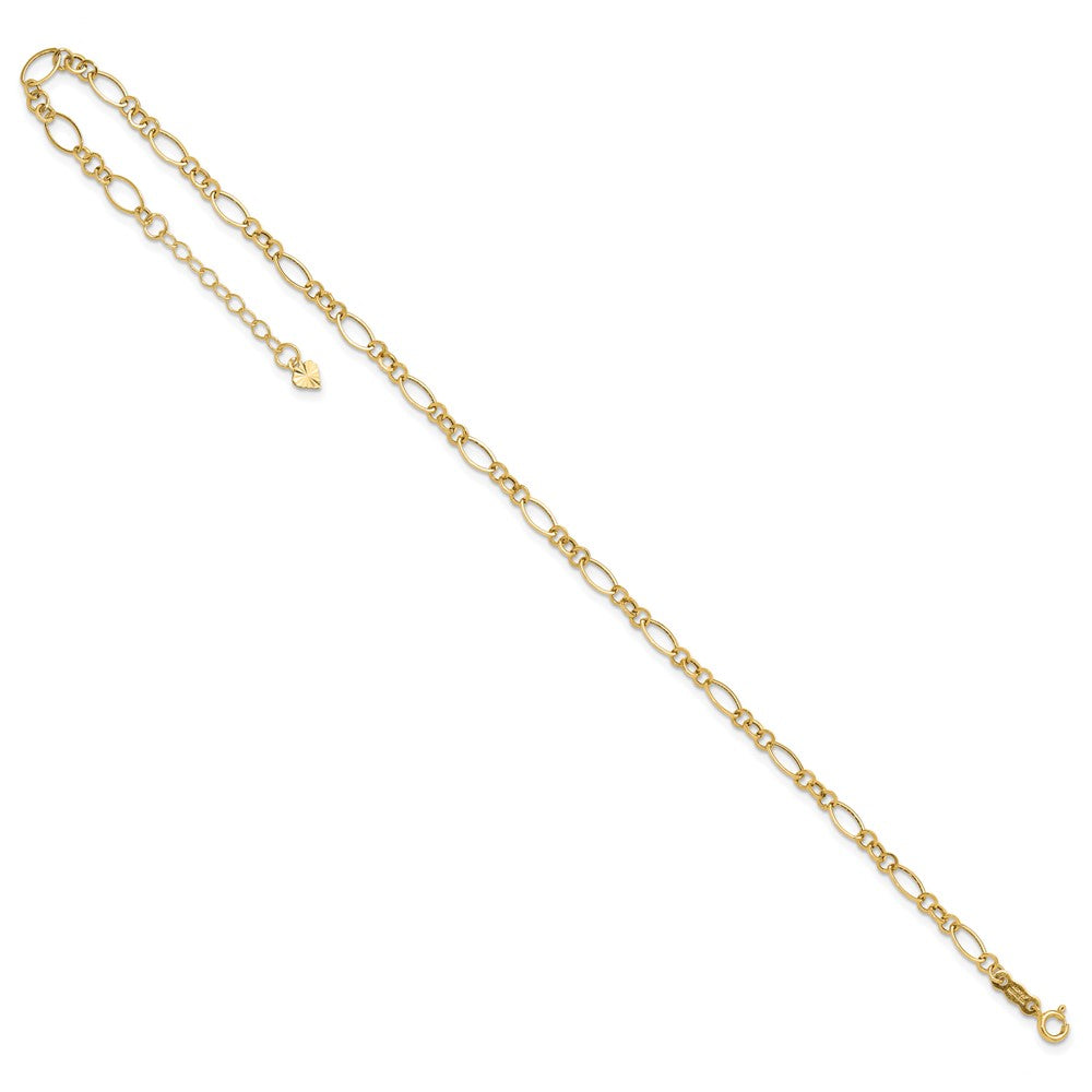 14k Fancy Link 9in with 1in ext Anklet