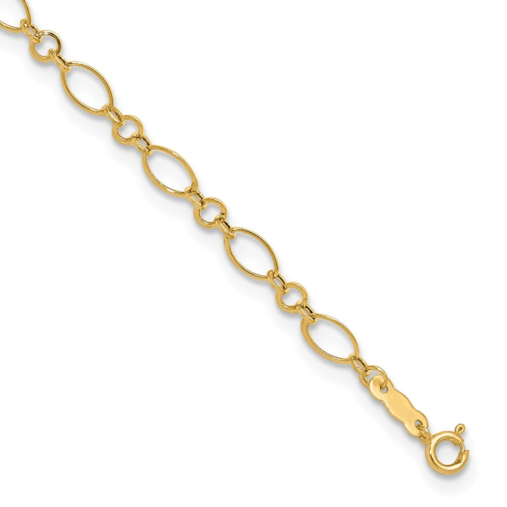 14k Fancy Link 9in with 1in ext Anklet