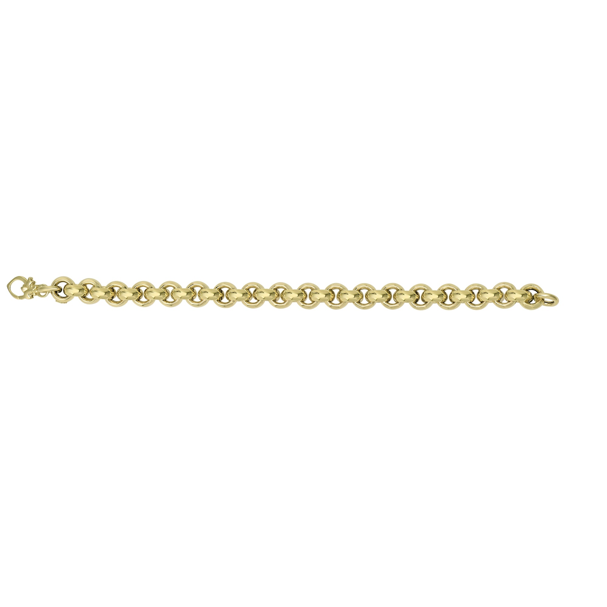 14K Yellow Gold 8" Medium Fancy Rolo Heritage Link Bracelet