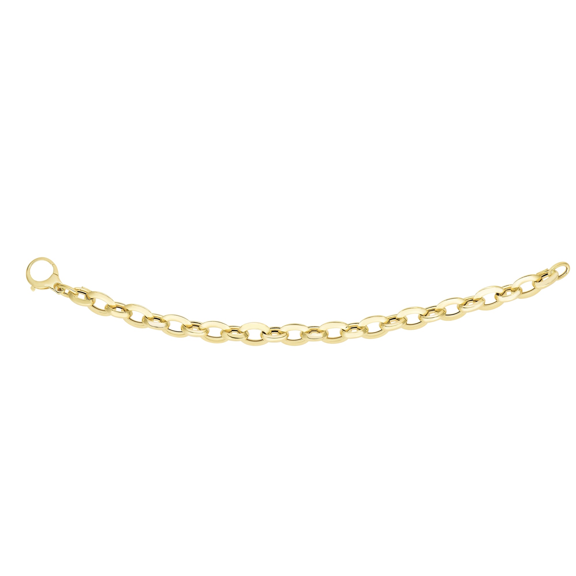 14K Yellow Gold 7.25" Polished Alternating Small & Medium Heritage Link Bracelet