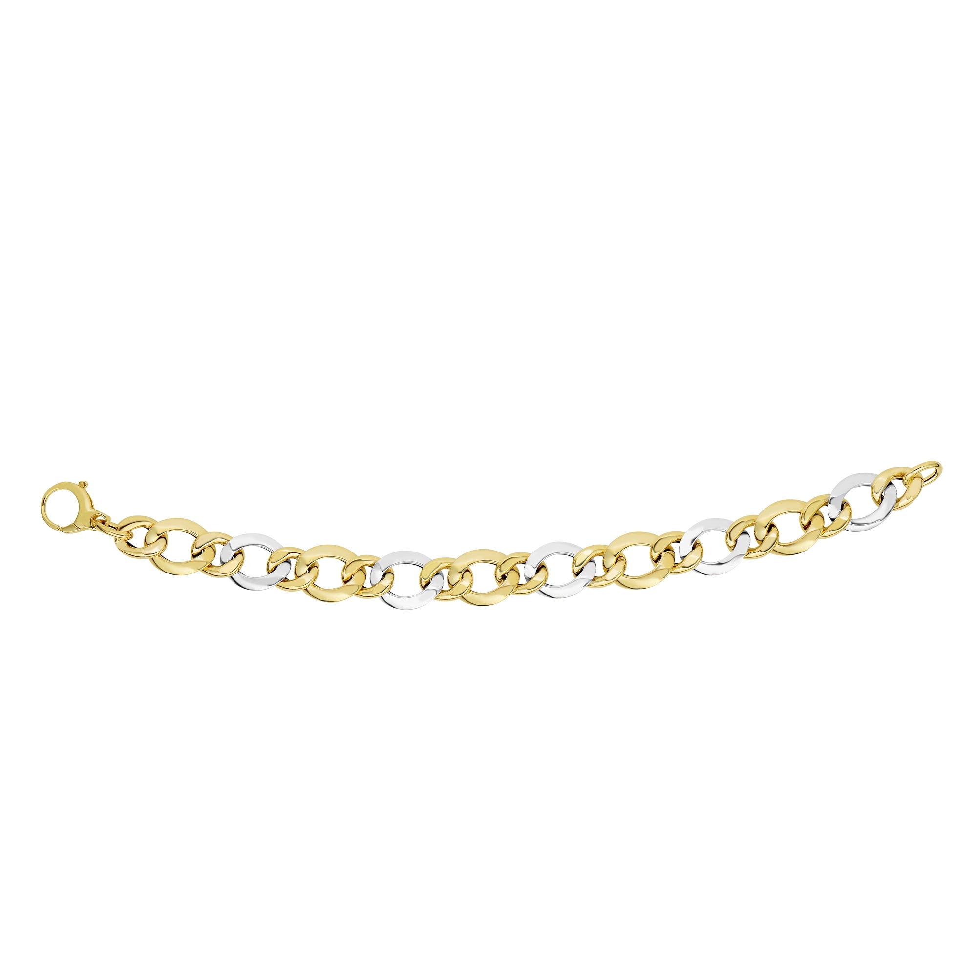 14K Yellow Gold 7.5" Polished Open Oval Heritage Link Bracelet