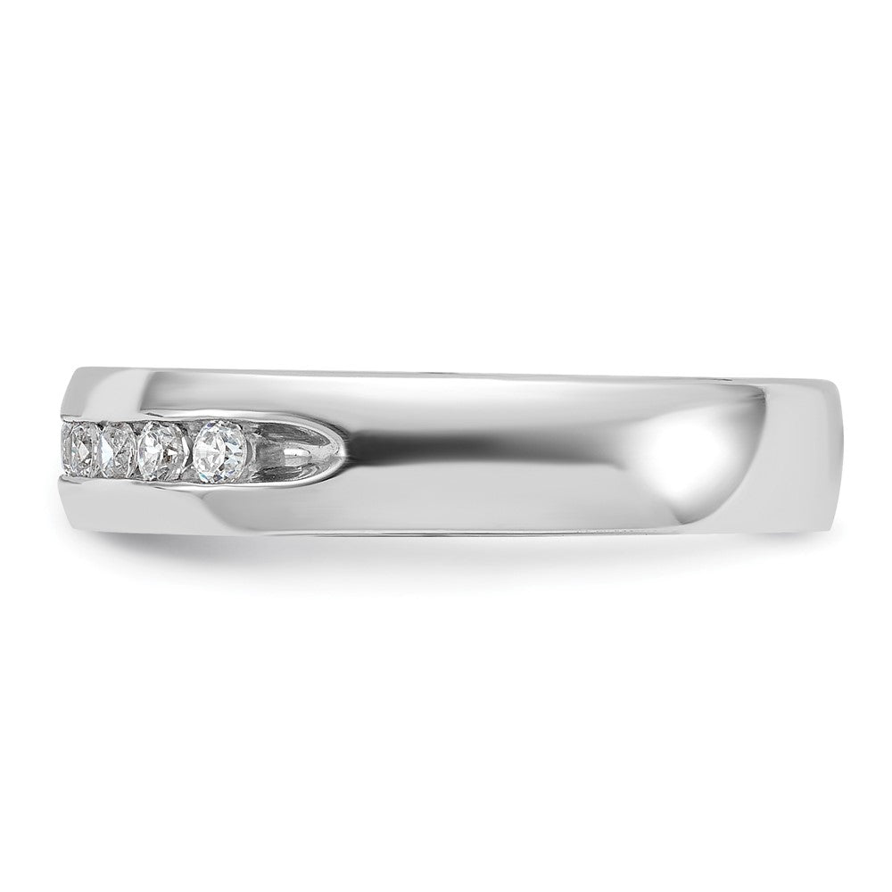 IBGoodman 14k White Gold Men's Polished 9-Stone 1/4 Carat Lab Grown Diamond Ring