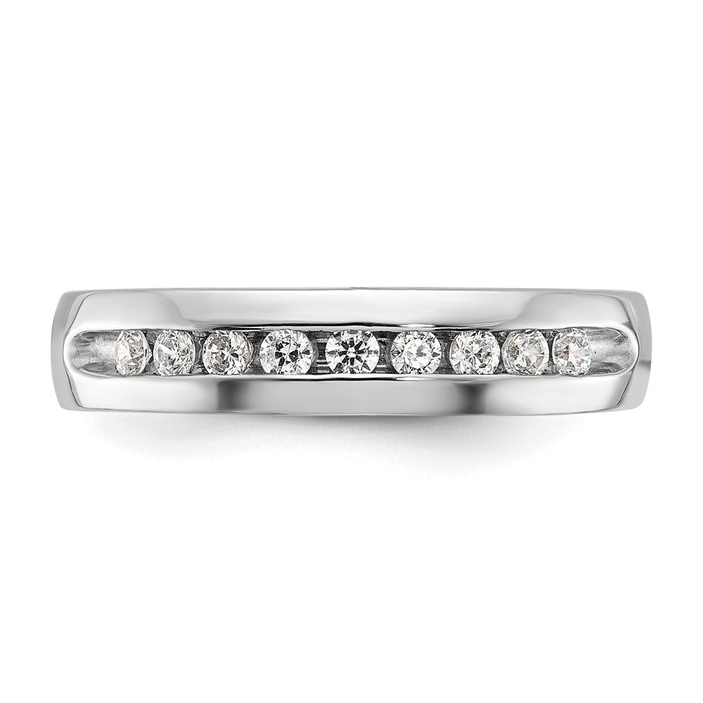 IBGoodman 14k White Gold Men's Polished 9-Stone 1/4 Carat Lab Grown Diamond Ring