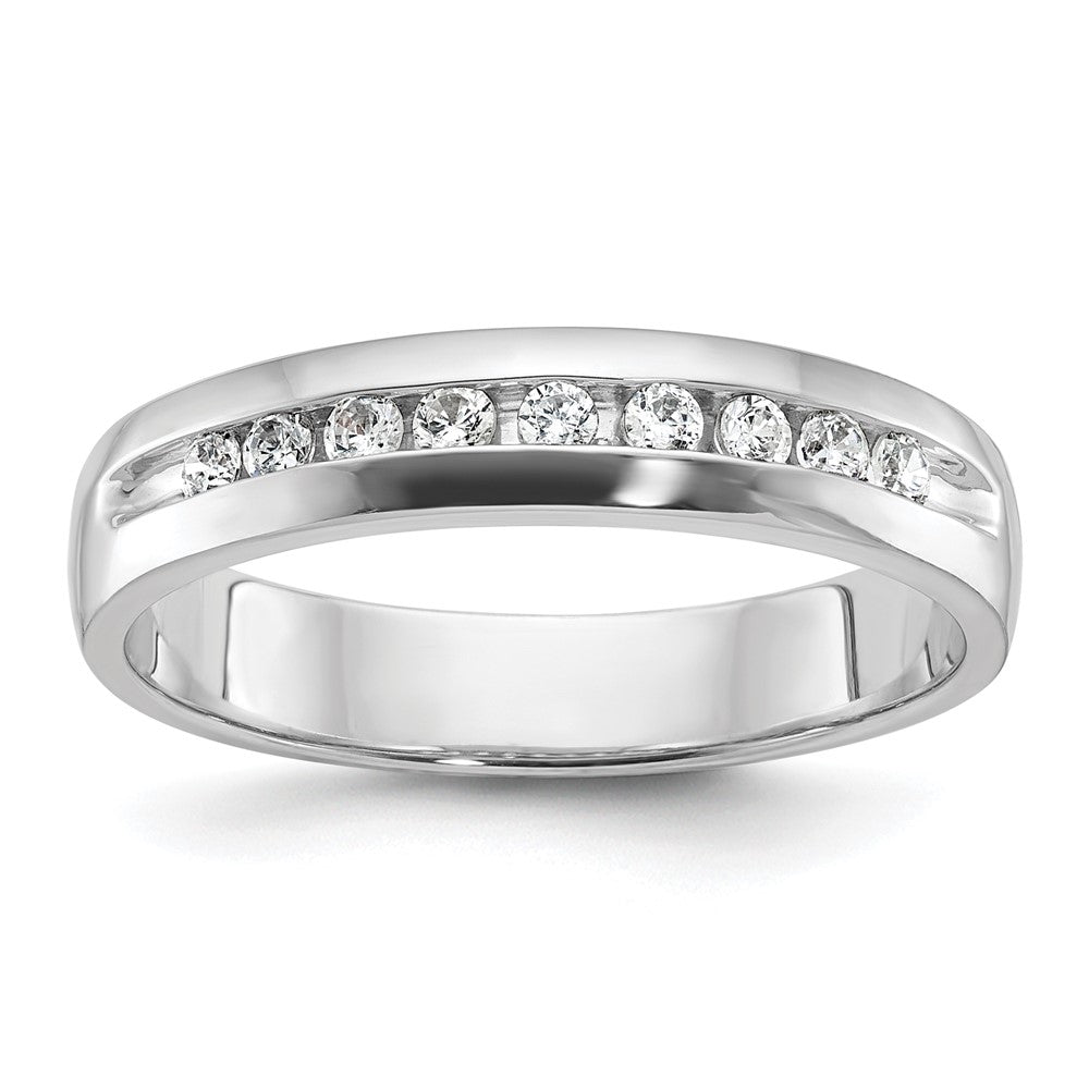 IBGoodman 14k White Gold Men's Polished 9-Stone 1/4 Carat Lab Grown Diamond Ring