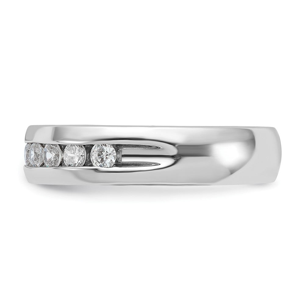 IBGoodman 14k White Gold Men's Polished 9-Stone 1/2 Carat Lab Grown Diamond Ring