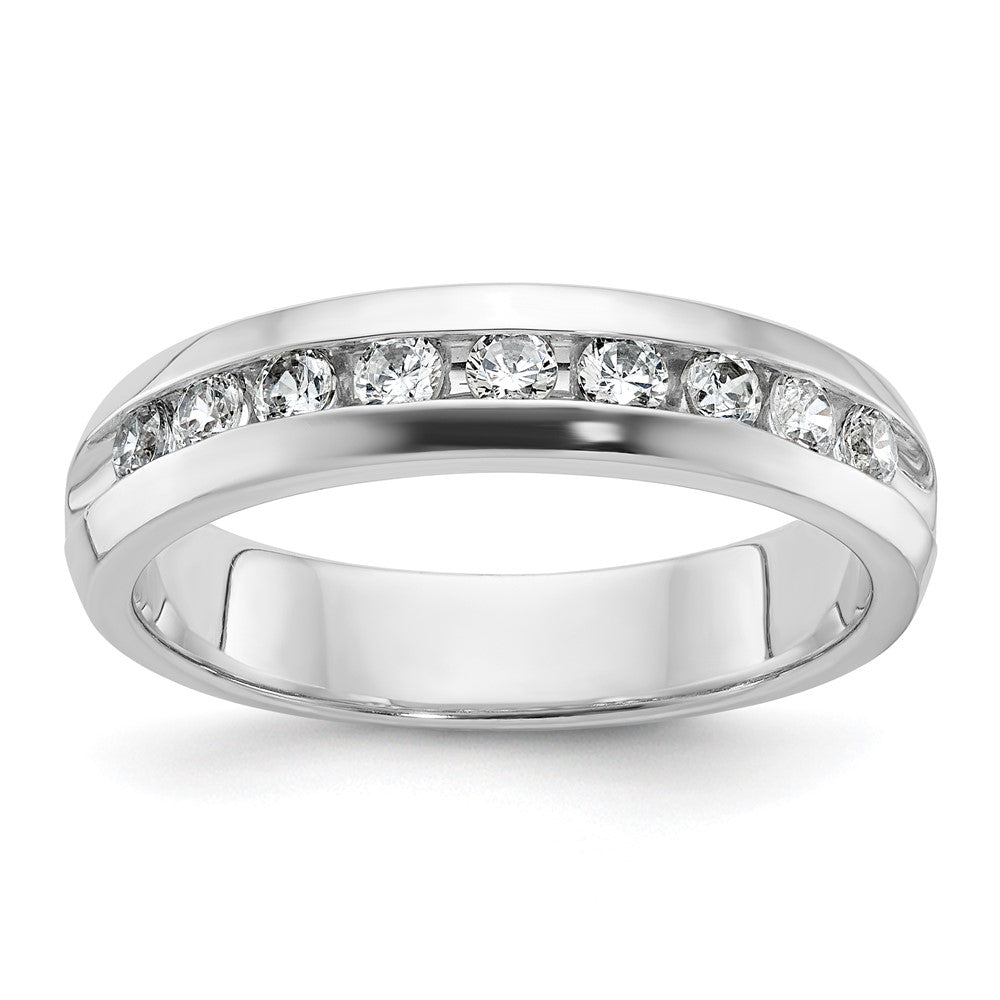 IBGoodman 14k White Gold Men's Polished 9-Stone 1/2 Carat Lab Grown Diamond Ring