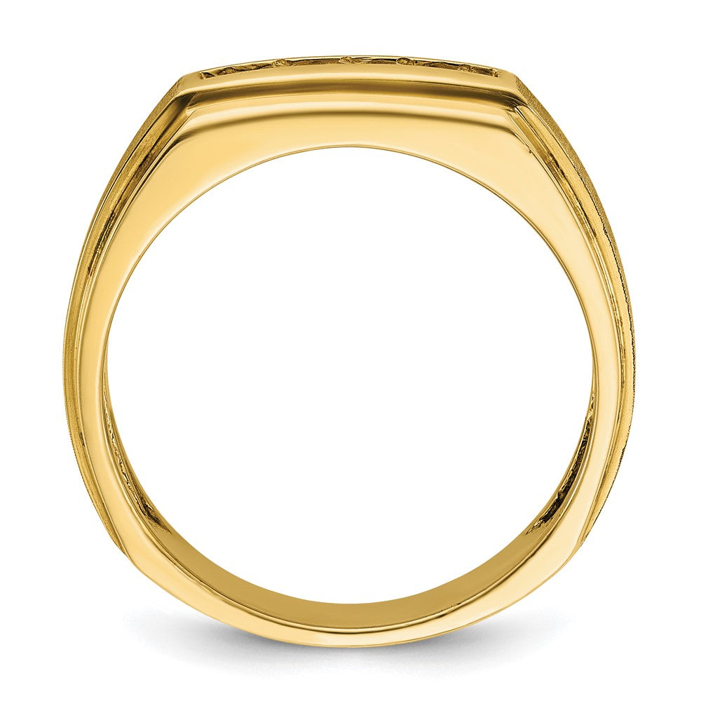 IBGoodman 14k Men's Polished and Satin 5-Stone Ring Mounting