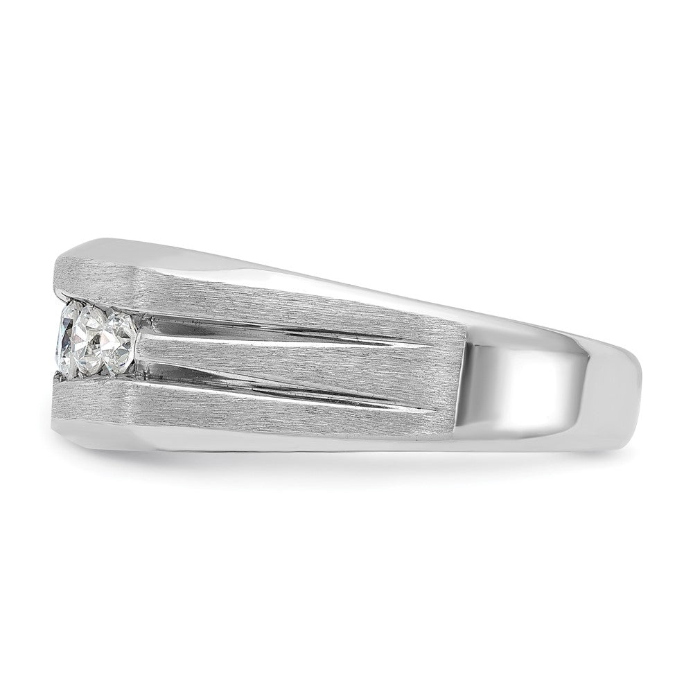 IBGoodman 14k White Gold Men's Polished and Brushed 5-Stone Ring Mounting