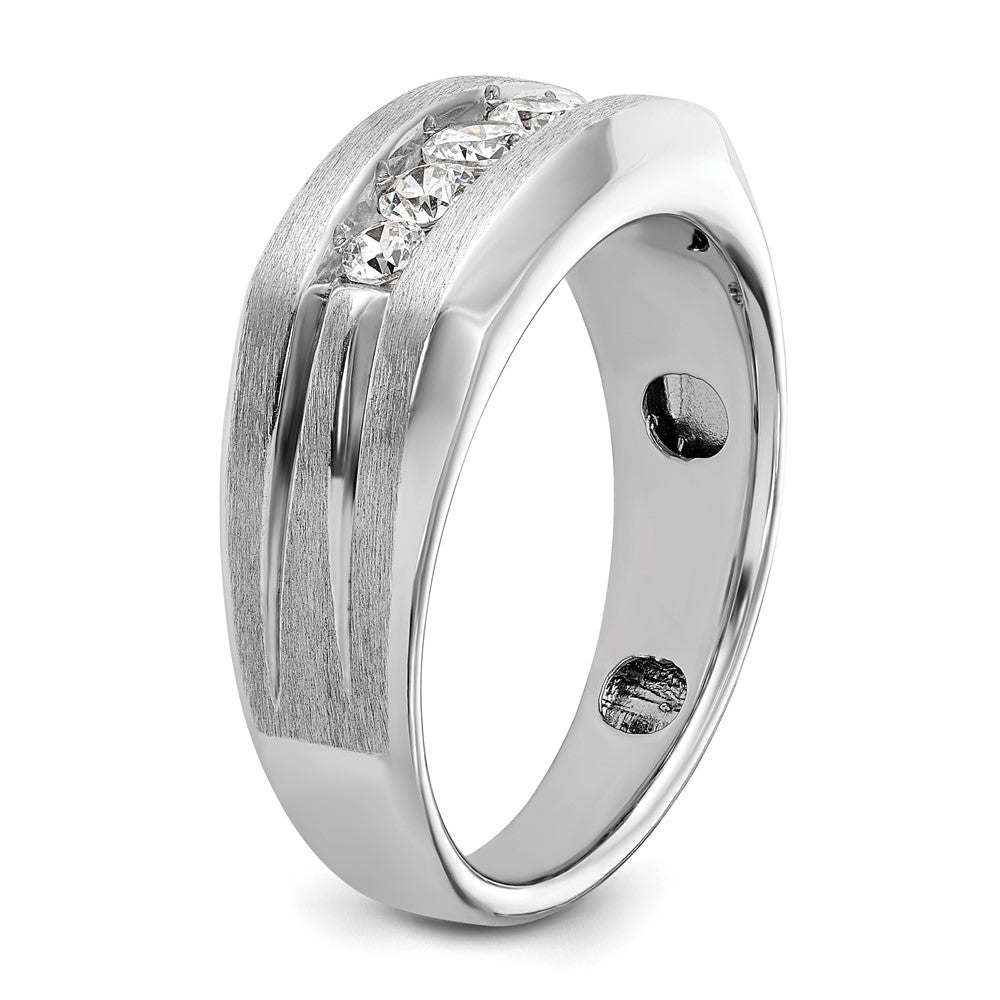 IBGoodman 14k White Gold Men's Polished and Brushed 5-Stone Ring Mounting