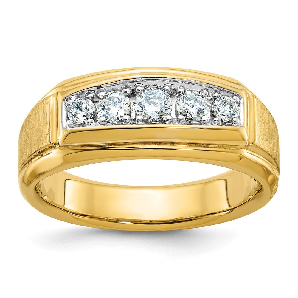 IBGoodman 14k Men's Polished and Satin 5-Stone Ring Mounting