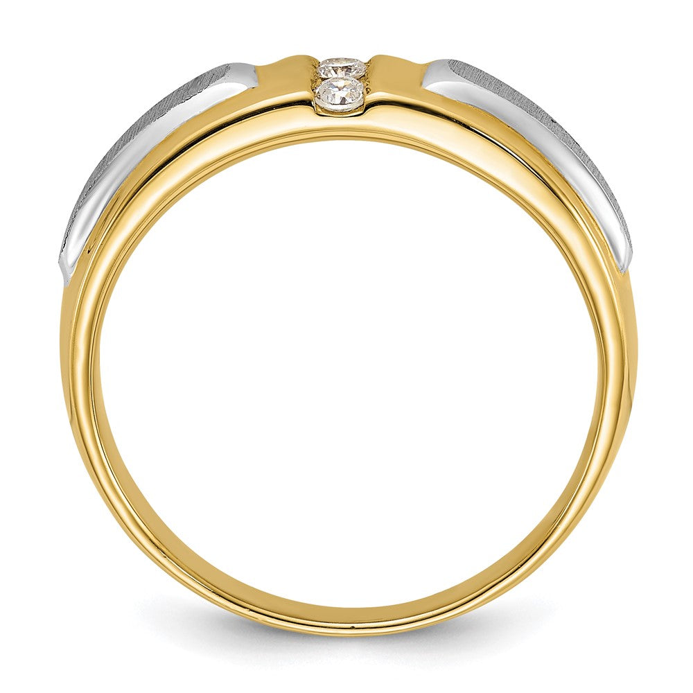 IBGoodman 14k Two-tone Men's Polished and Satin 3-Stone Ring Mounting