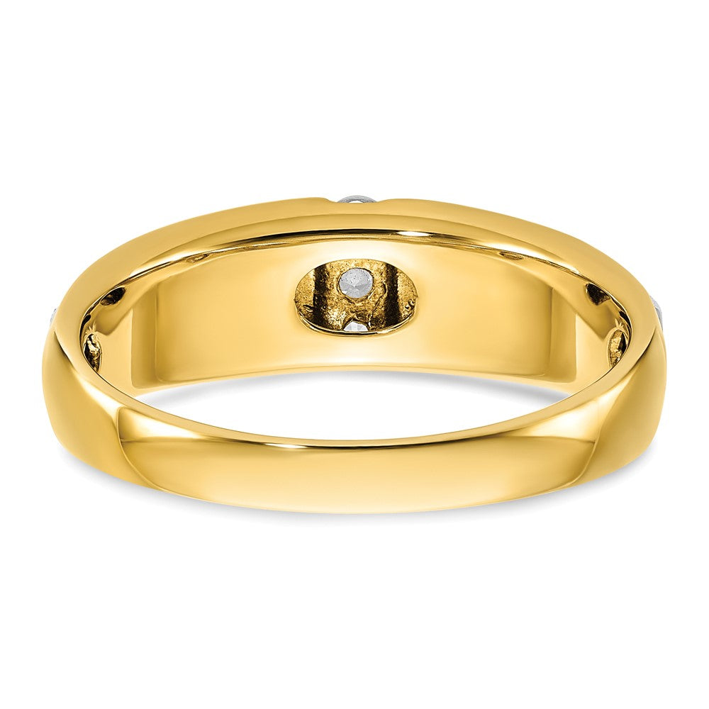 IBGoodman 14k Two-tone Men's Polished and Satin 3-Stone Ring Mounting