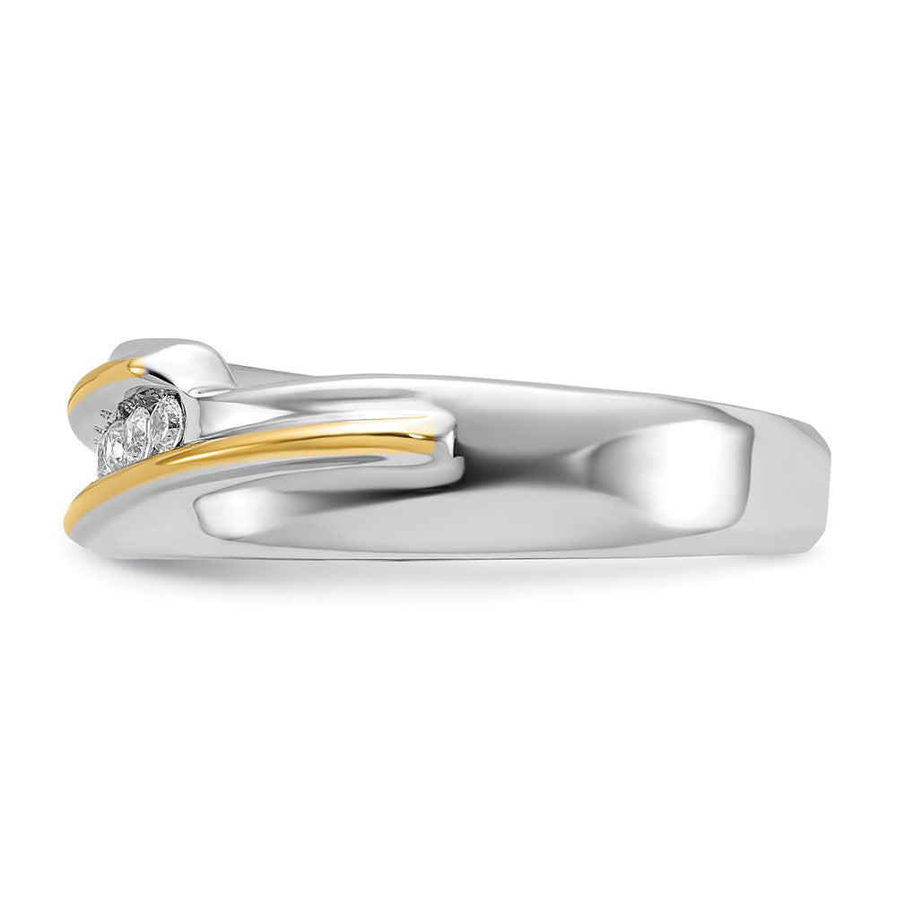 IBGoodman 14k Two-tone Men's Polished 5-Stone 1/6 Carat Lab Grown Diamond Ring