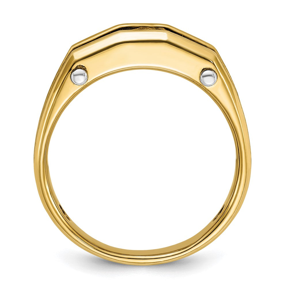 IBGoodman 14k Two-tone Men's Polished and Satin 5-Stone Ring Mounting