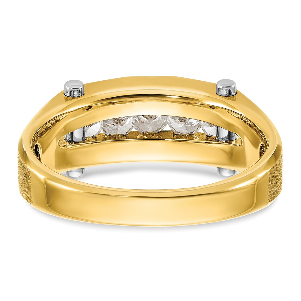 IBGoodman 14k Two-tone Men's Polished and Satin 5-Stone Ring Mounting