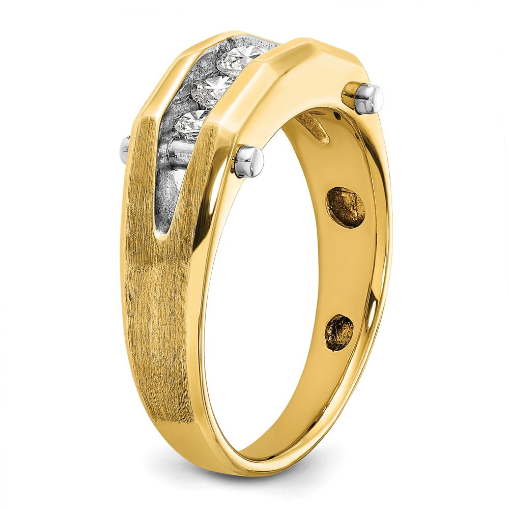 IBGoodman 14k Two-tone Men's Polished and Satin 5-Stone Ring Mounting