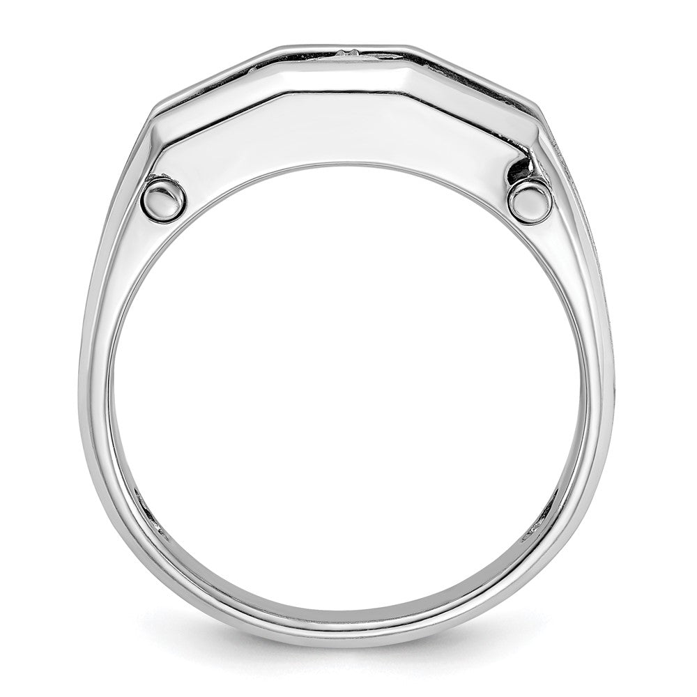 IBGoodman 14k White Gold Men's Polished and Satin 5-Stone Ring Mounting