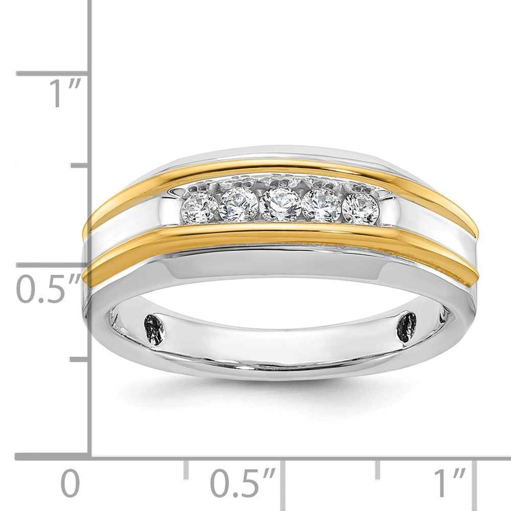 IBGoodman 14k Two-tone Men's Polished 5-Stone Ring Mounting