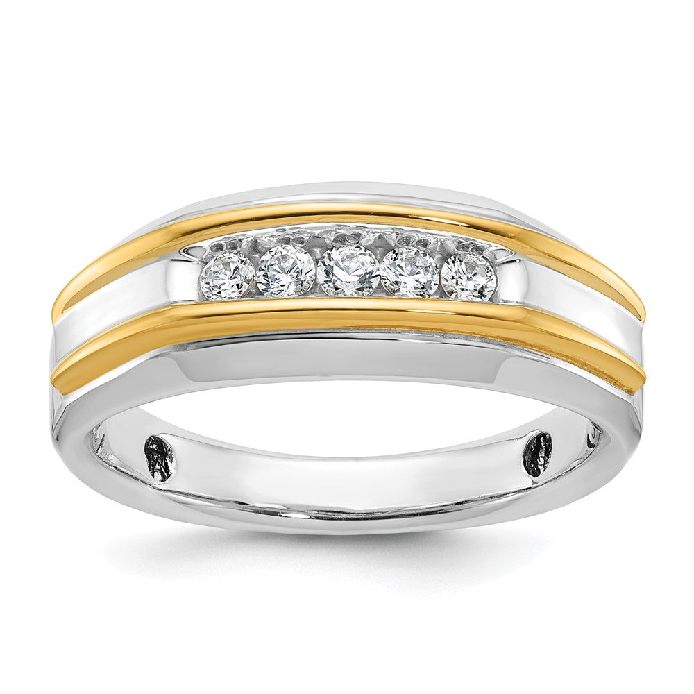 IBGoodman 14k Two-tone Men's Polished 5-Stone Ring Mounting