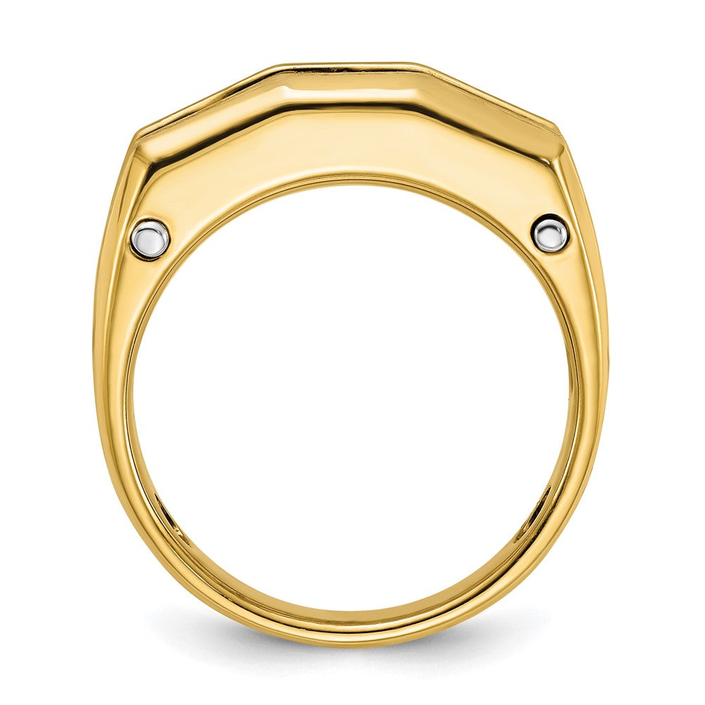 IBGoodman 14k Two-tone Men's Polished and Satin 5-Stone Ring Mounting